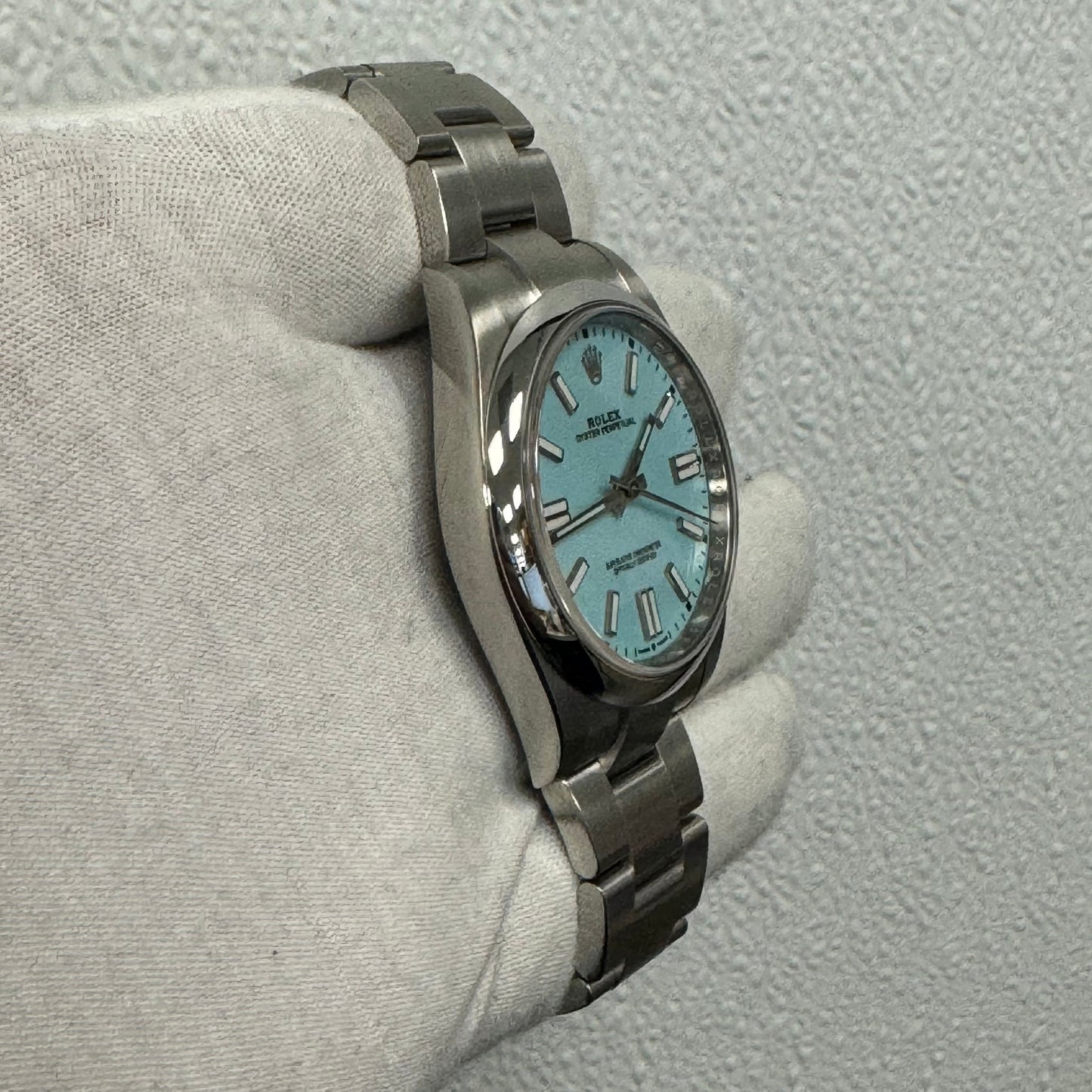 Rolex Oyster Perpetual 41mm Tiffany Blue Dial Watch Ref# 124300