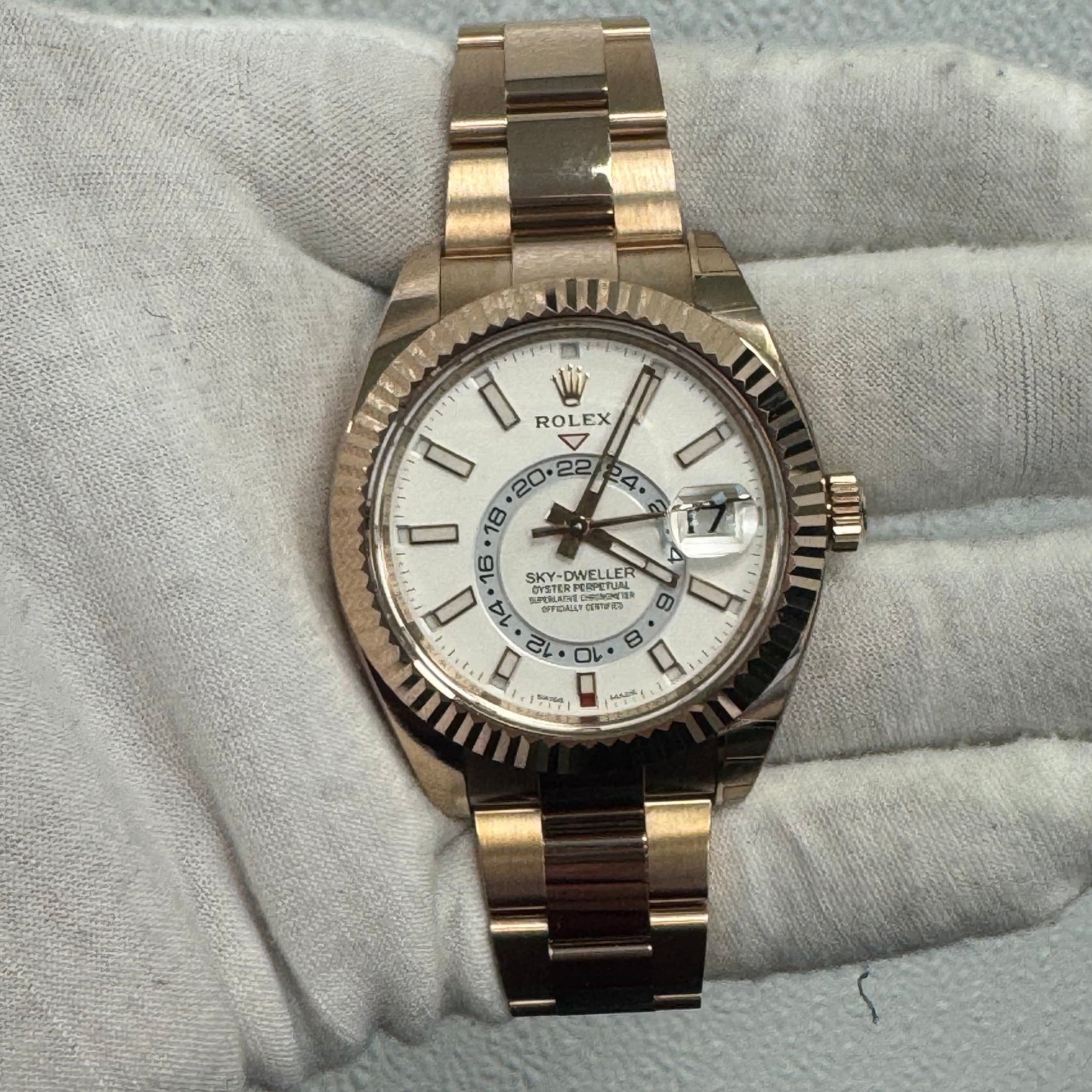 Rolex Sky Dweller 42mm White Dial Watch Ref# 326935