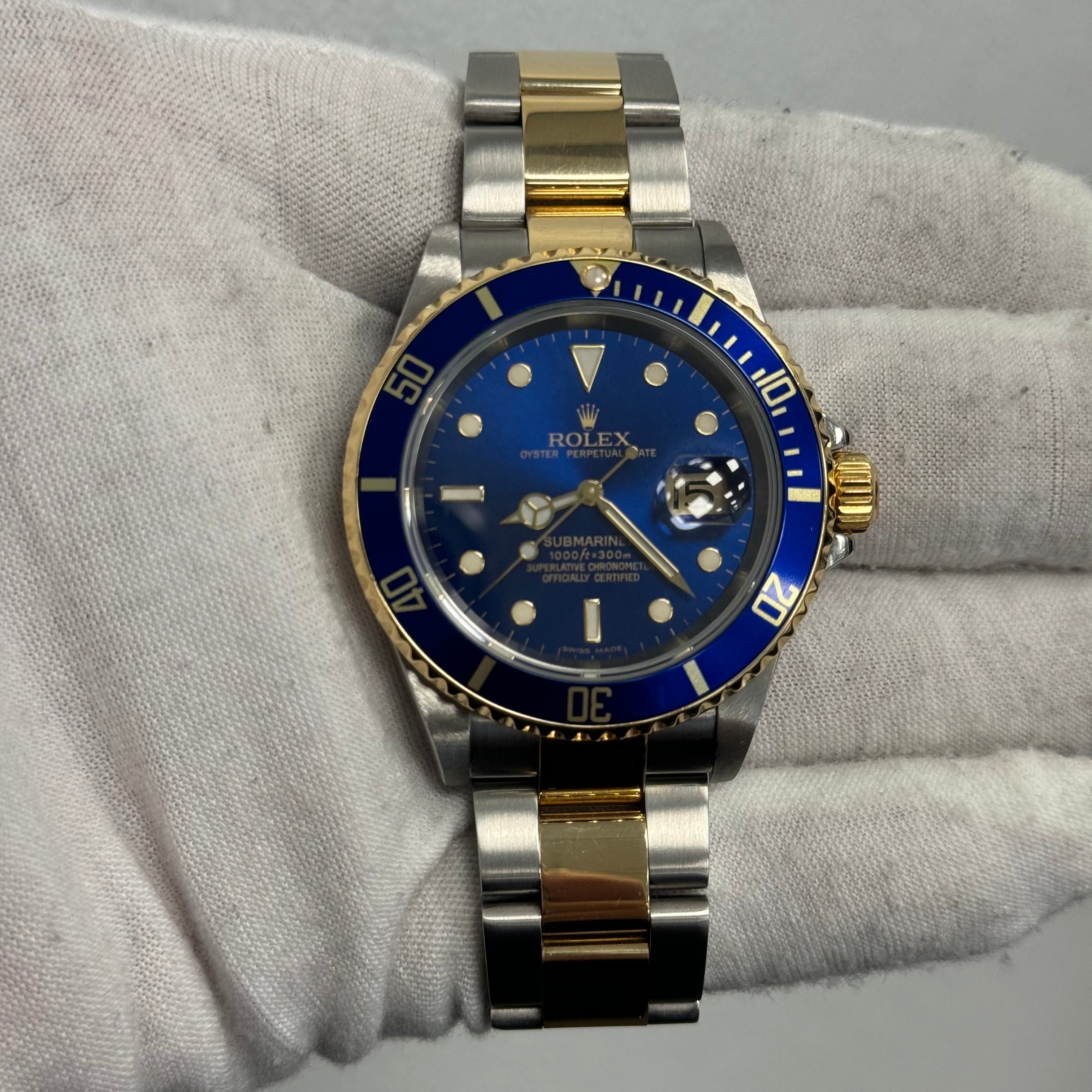 Rolex Submariner 40mm Blue Dial Watch Ref# 16613LB - Happy Jewelers Fine Jewelry Lifetime Warranty
