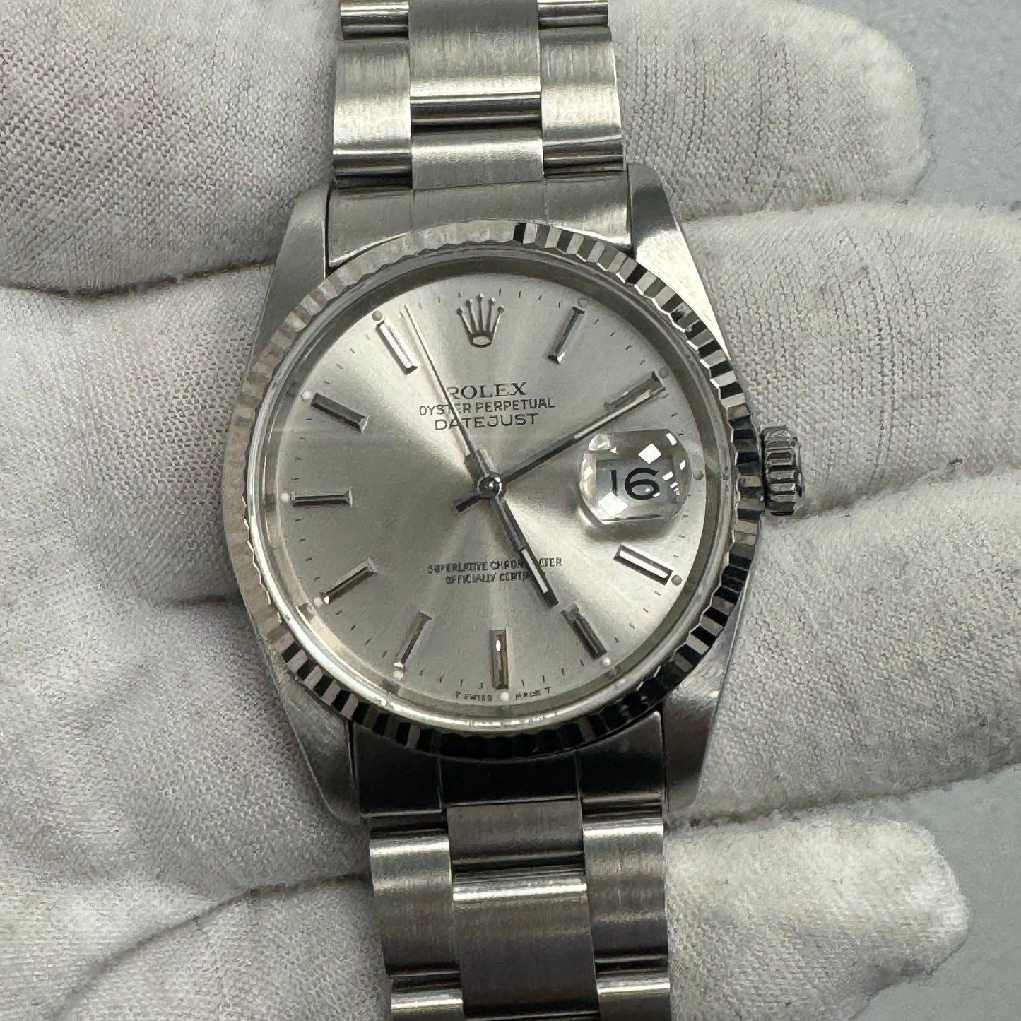 Rolex Datejust 36mm Silver Dial Watch Ref# 16234