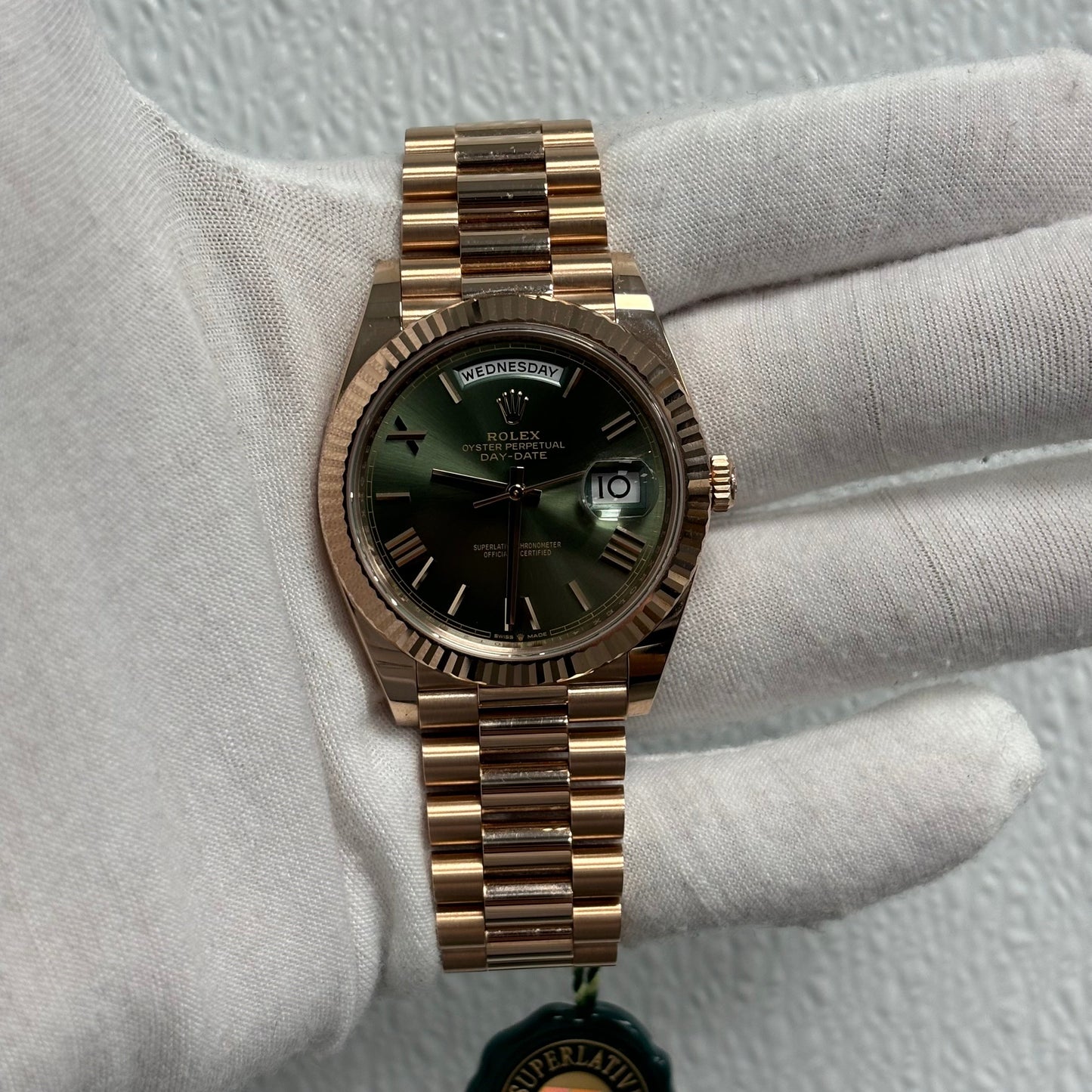 Rolex Day-Date 40mm Olive Dial Ref# 228235