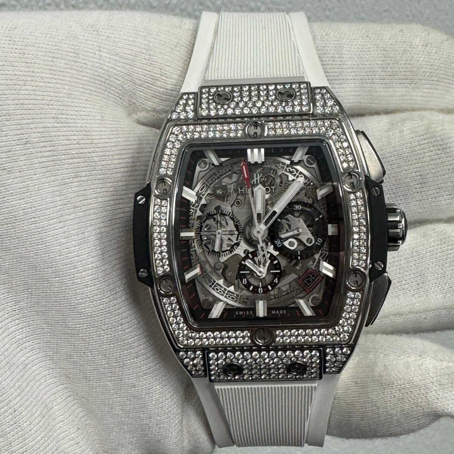 Hublot Mens Spirit of Big Bang Titanium 42mm Skeleton Dial Watch Ref#: 641.NX.0173.LR.1704