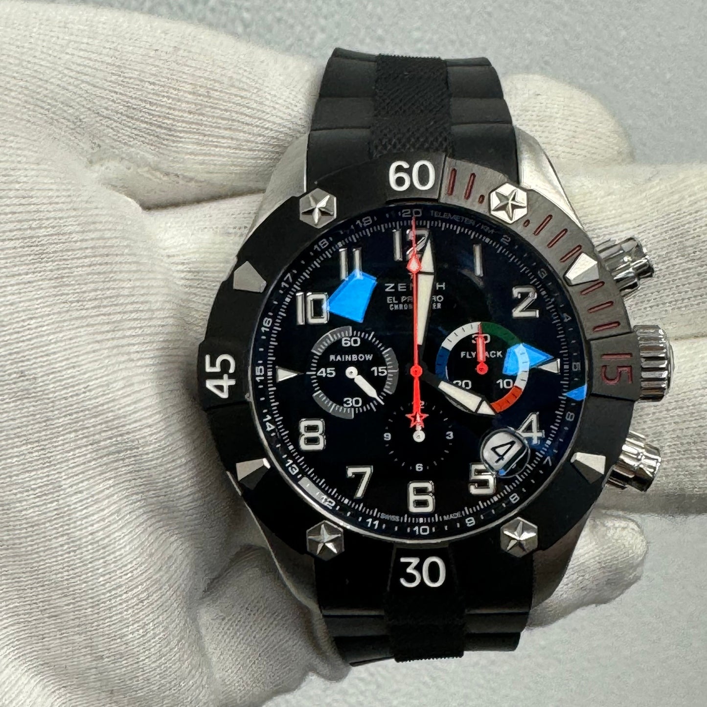 Zenith Defi Chronograph 46mm Black Dial Watch Ref# 03.0527.4000