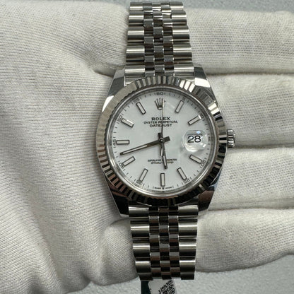 Rolex Datejust 41mm White Dial Watch Ref# 126334 - Happy Jewelers Fine Jewelry Lifetime Warranty