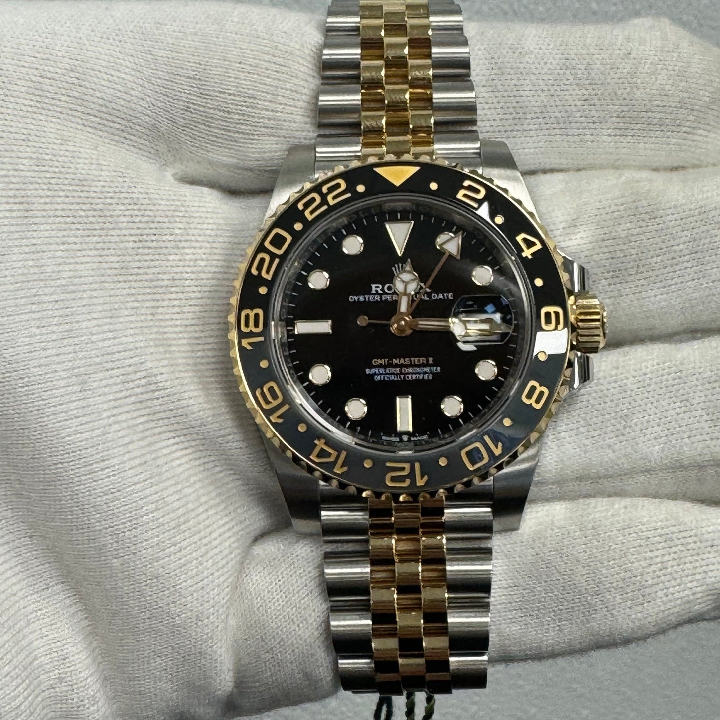 Rolex GMT-Master II 40mm Black Dial Watch Ref# 126713GRNR