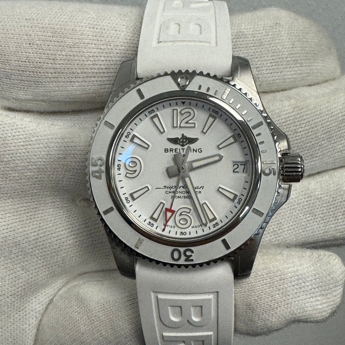 Breitling Lady Superocean 36mm White Dial Watch Ref# A17316