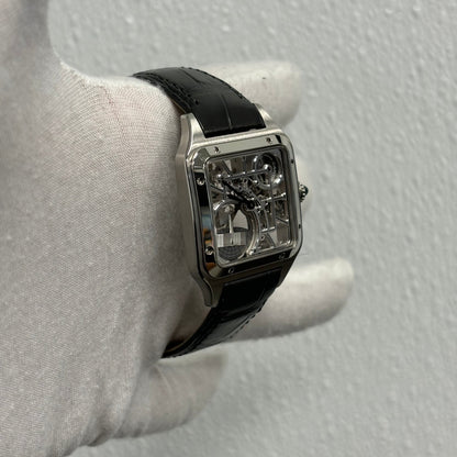 Cartier Santos 31mm Skeleton Dial Watch Ref# WHSA0032 - Happy Jewelers Fine Jewelry Lifetime Warranty