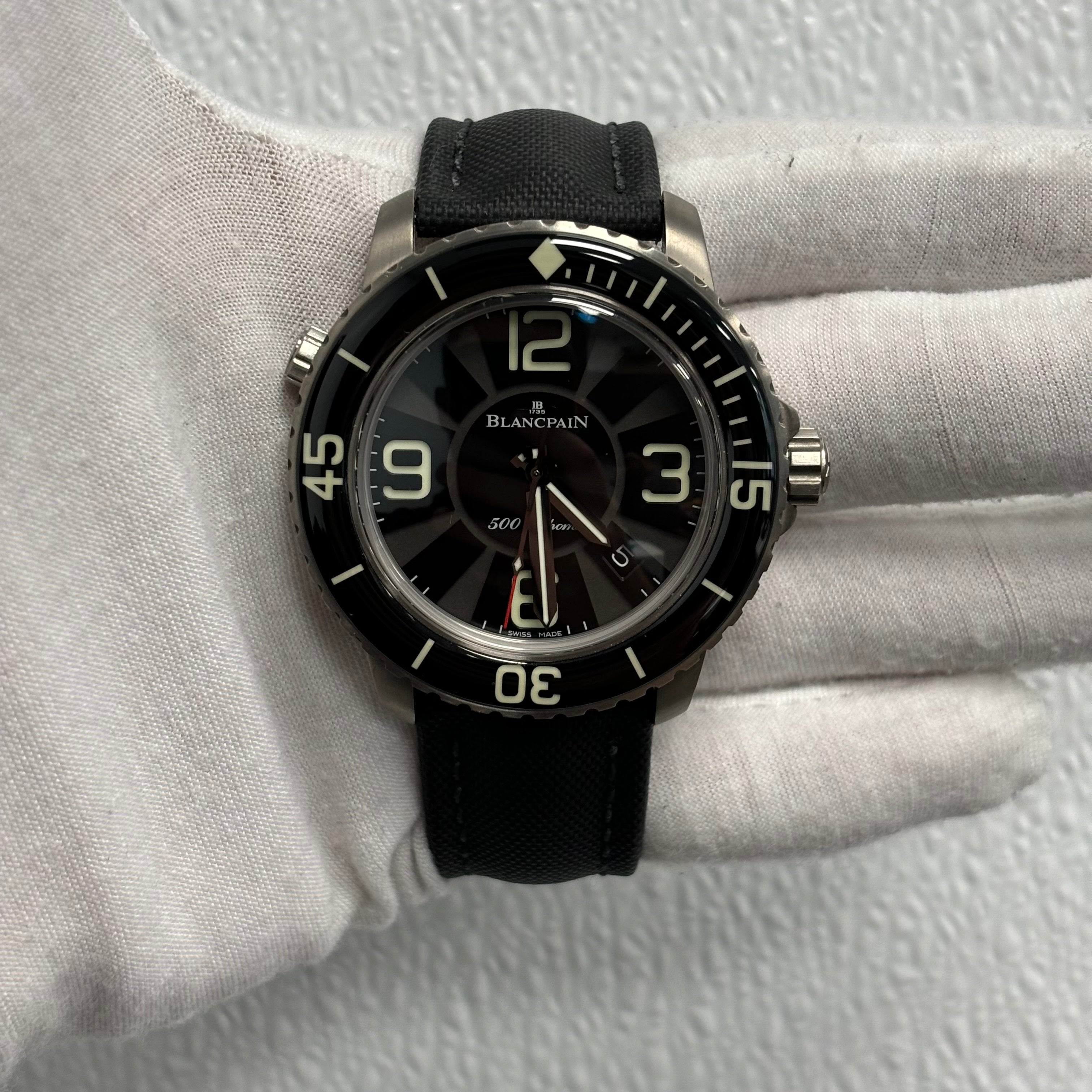 Blancpain Fifty Fathoms 48mm Black Dial Watch Ref# 50015-12B3052 - Happy Jewelers Fine Jewelry Lifetime Warranty