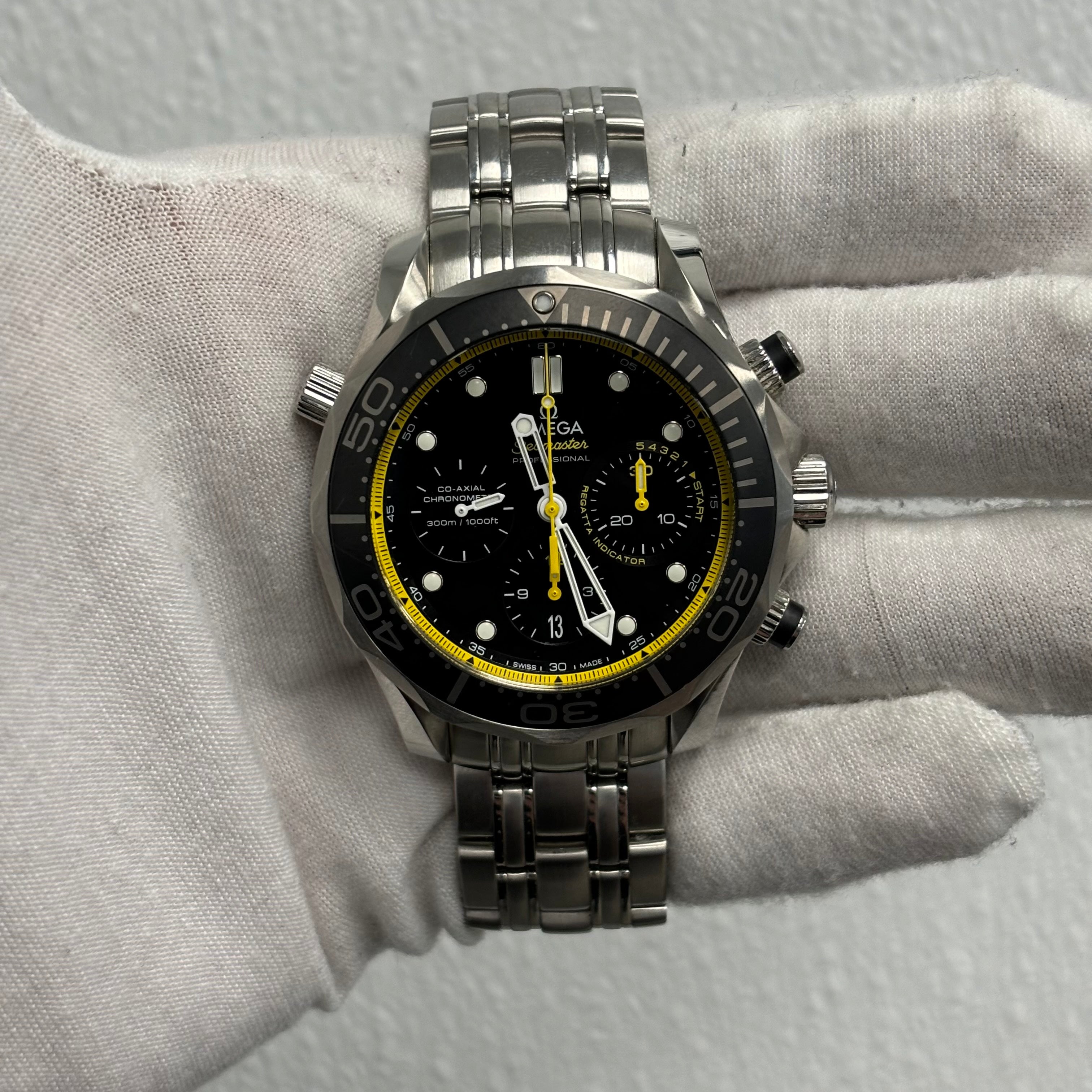 Omega Seamaster 44mm Black Dial Watch Ref# 212.30.44.50.01.002 - Happy Jewelers Fine Jewelry Lifetime Warranty