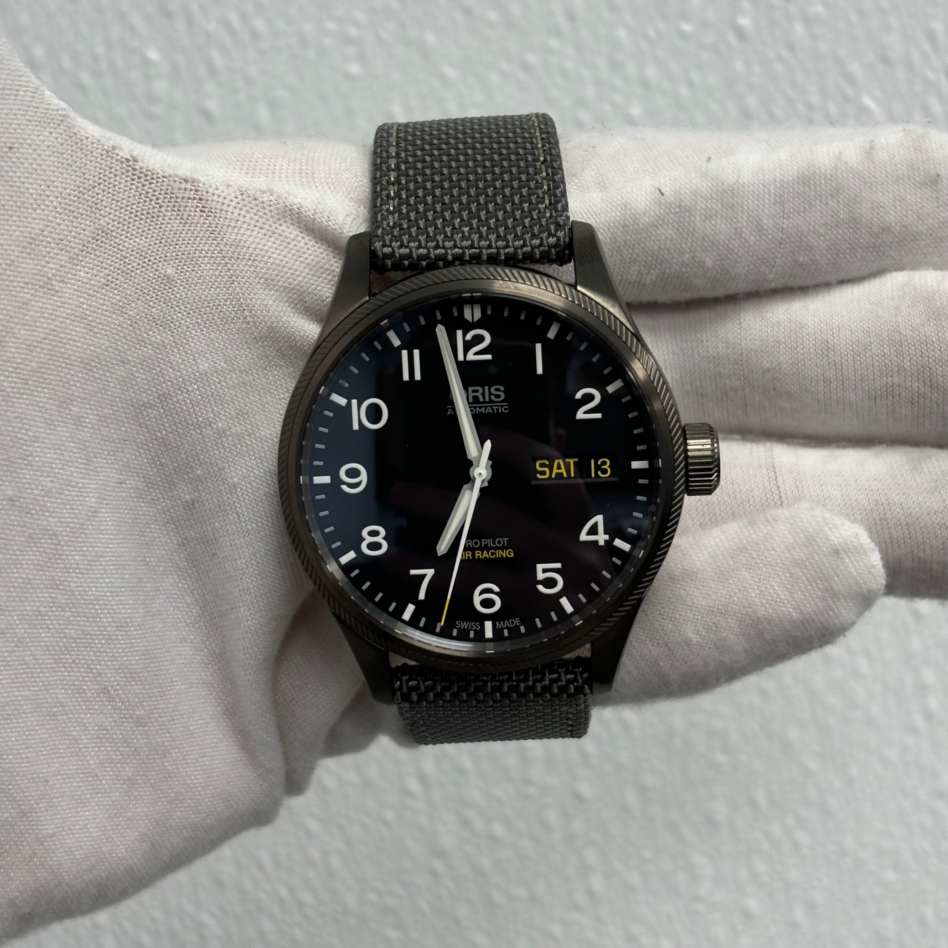 Oris Propilot 45mm Black Dial Watch Ref# 01 752 7698 4284-Set - Happy Jewelers Fine Jewelry Lifetime Warranty