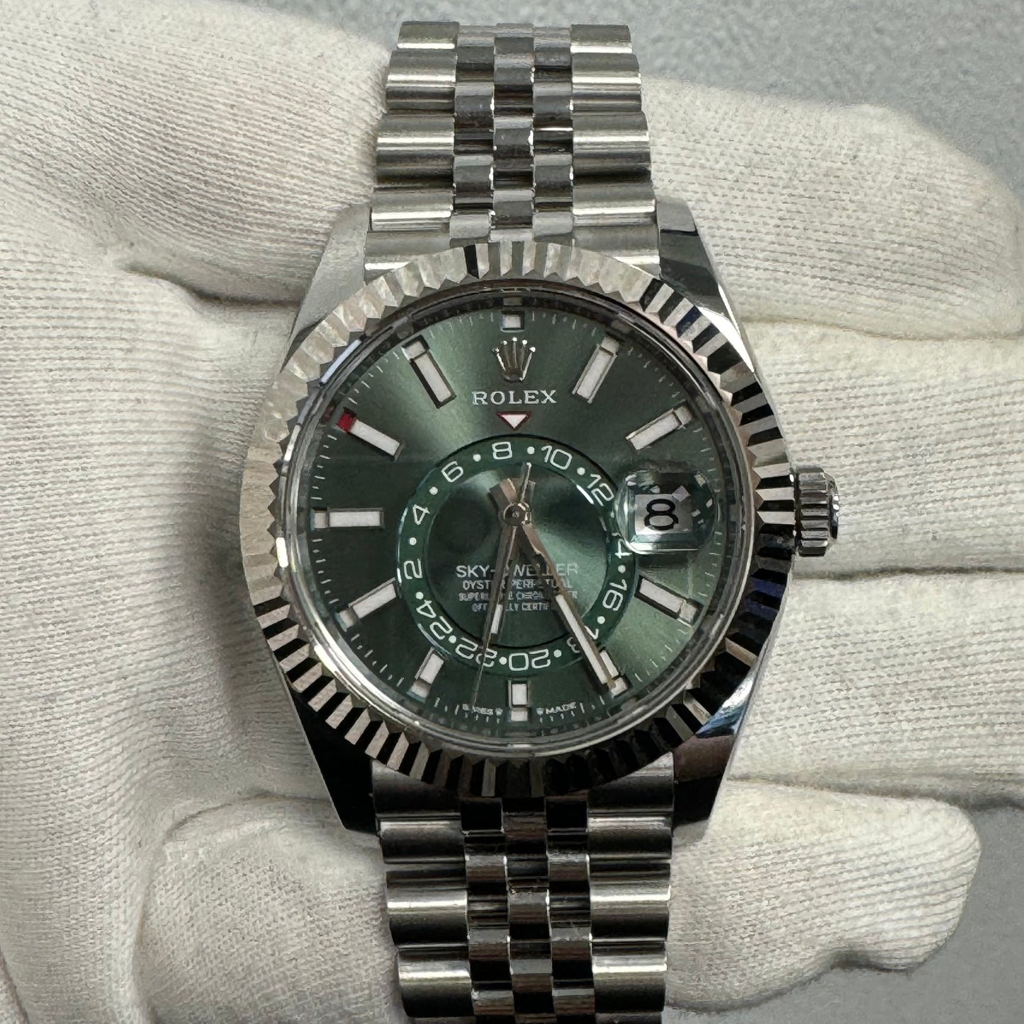 Rolex Sky-Dweller 42mm Green Dial Watch Ref# 336934