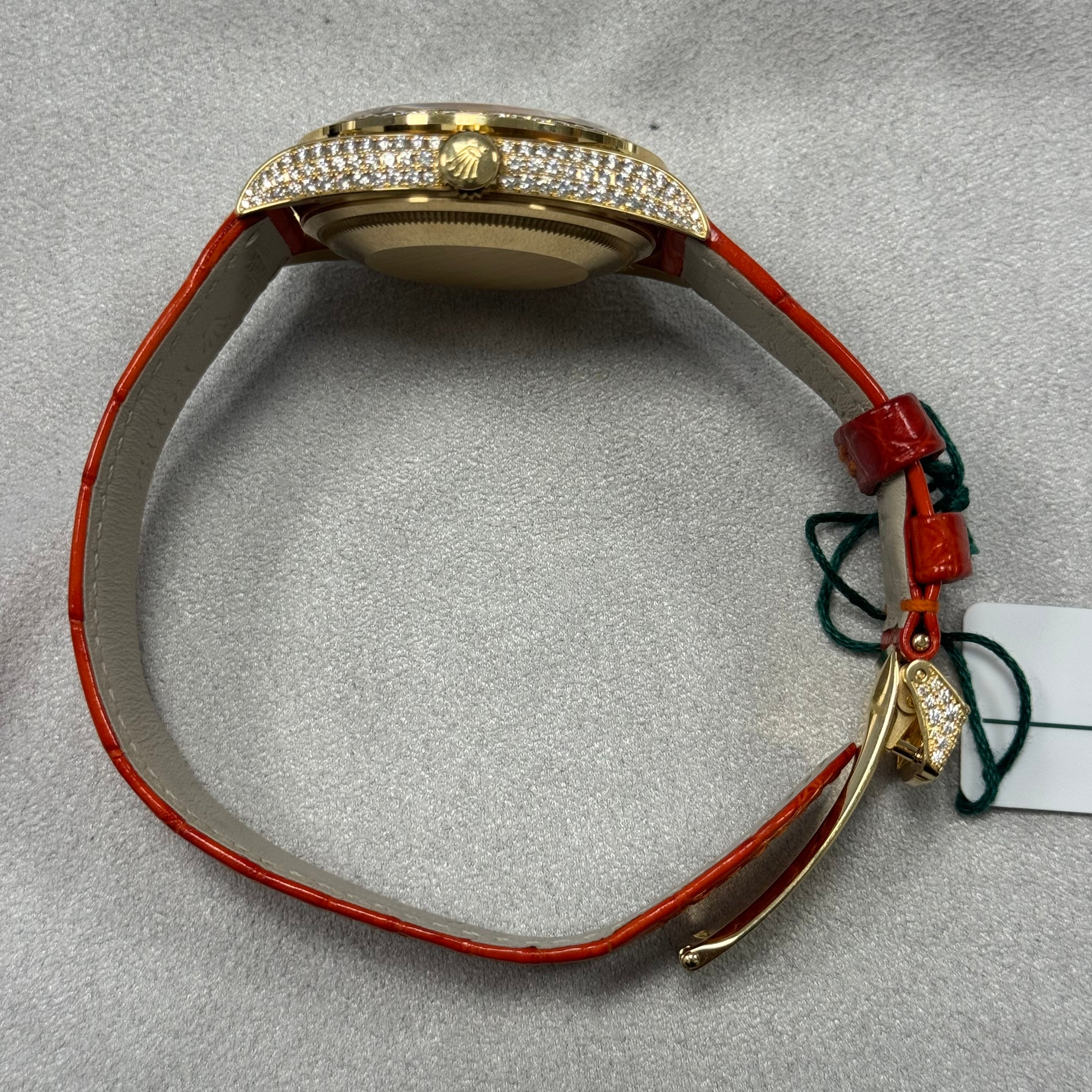 Rolex Day-Date 36mm Pave Dial Watch Ref# 128158RBR - Happy Jewelers Fine Jewelry Lifetime Warranty