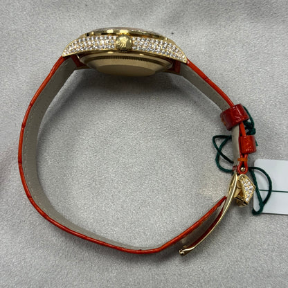 Rolex Day-Date 36mm Pave Dial Watch Ref# 128158RBR - Happy Jewelers Fine Jewelry Lifetime Warranty