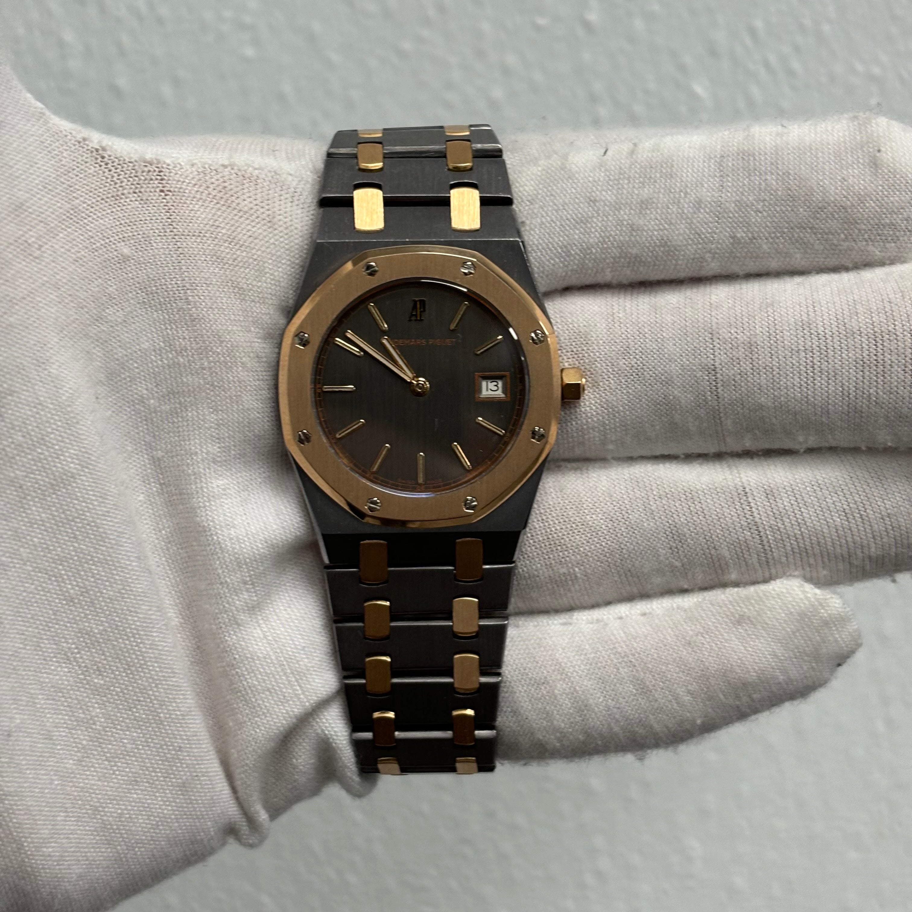 Audemars Piguet Royal Oak 33mm Grey Stick Dial Watch Ref# 56175TR - Happy Jewelers Fine Jewelry Lifetime Warranty