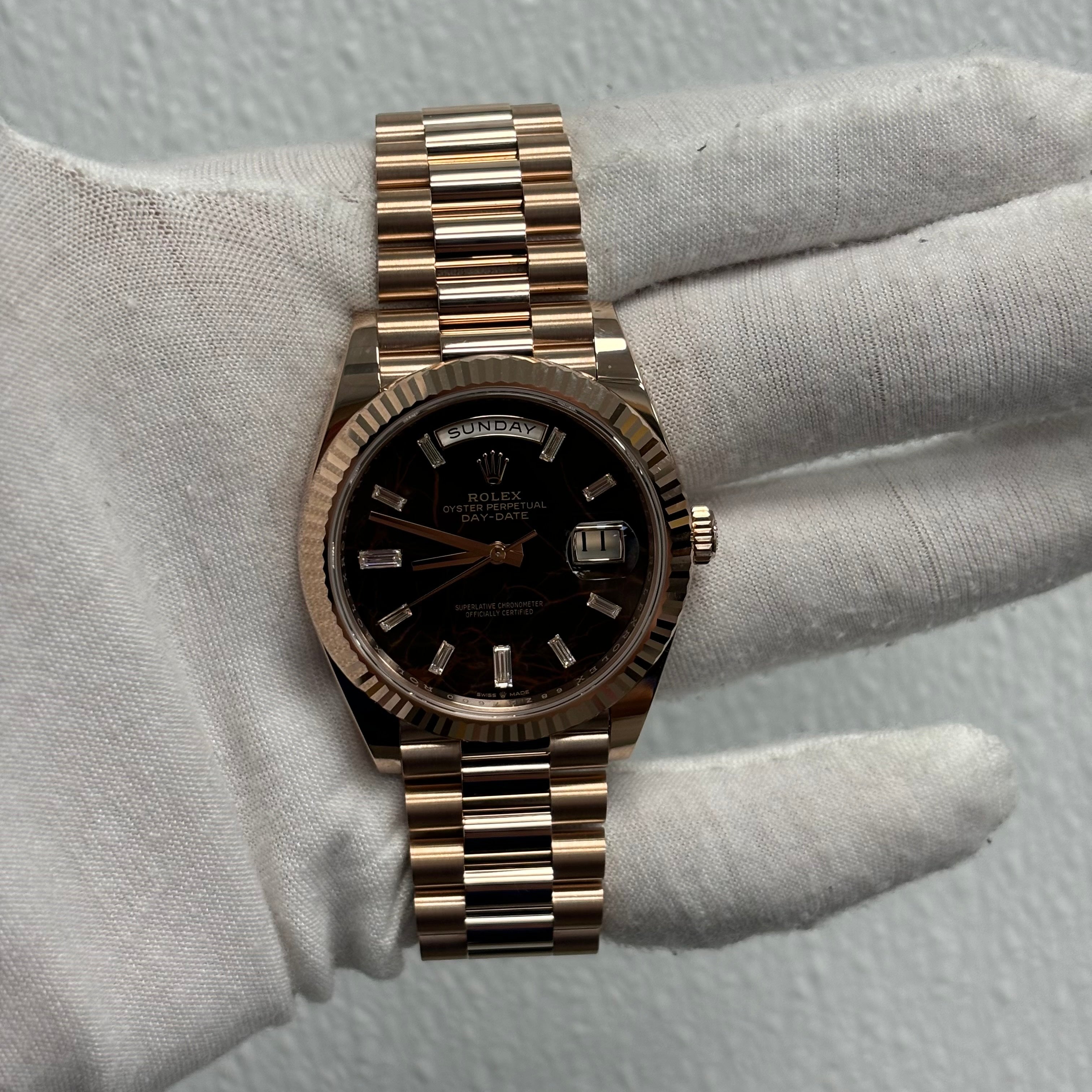 Rolex Day-Date 40mm Eisenkiesel Dial Ref# 228235 – Happy Jewelers