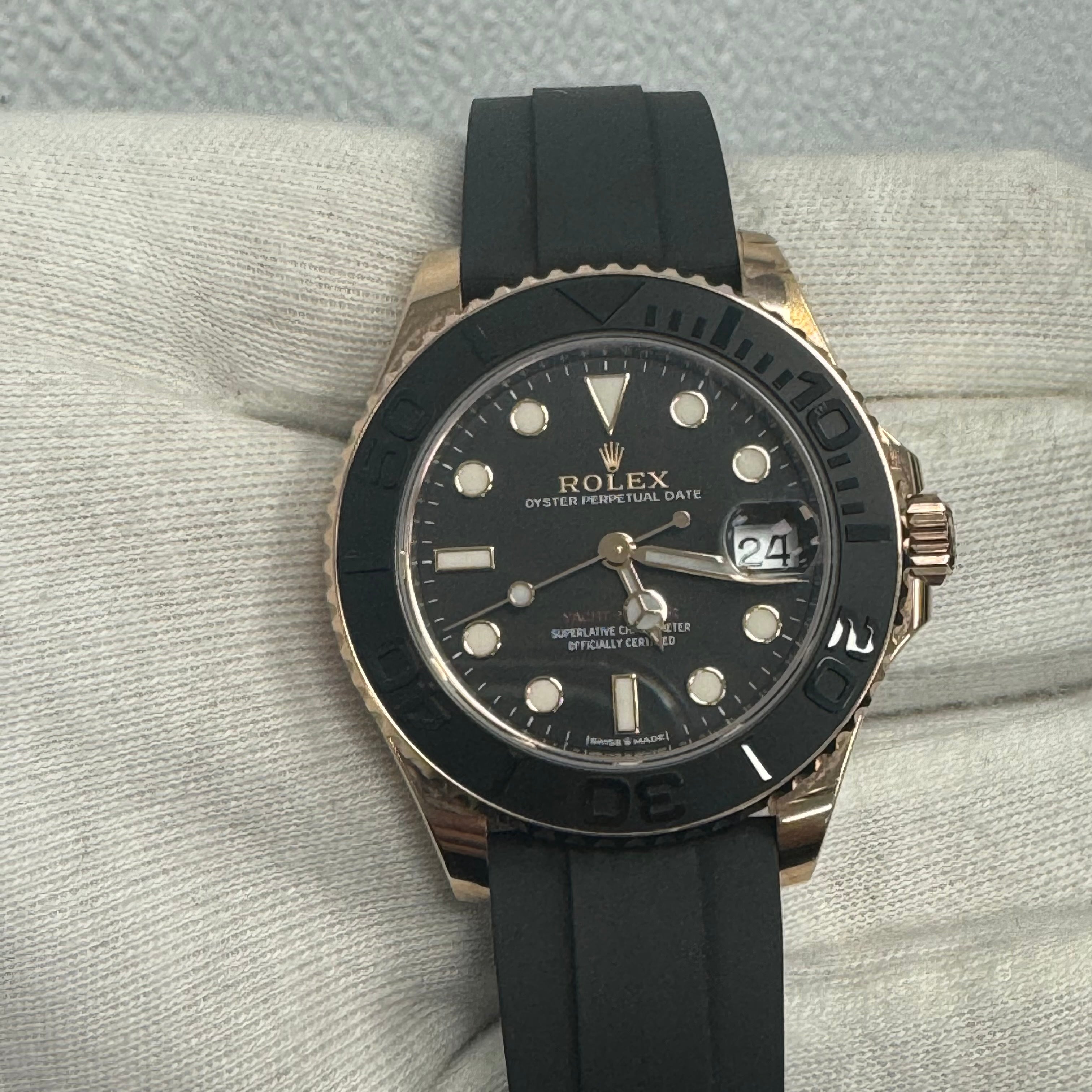 Rolex Yachtmaster 37mm Black Dial Watch Reference# 268655 - Happy Jewelers Fine Jewelry Lifetime Warranty