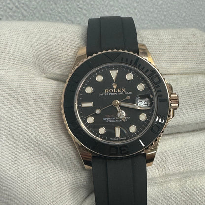 Rolex Yachtmaster 37mm Black Dial Watch Reference# 268655 - Happy Jewelers Fine Jewelry Lifetime Warranty