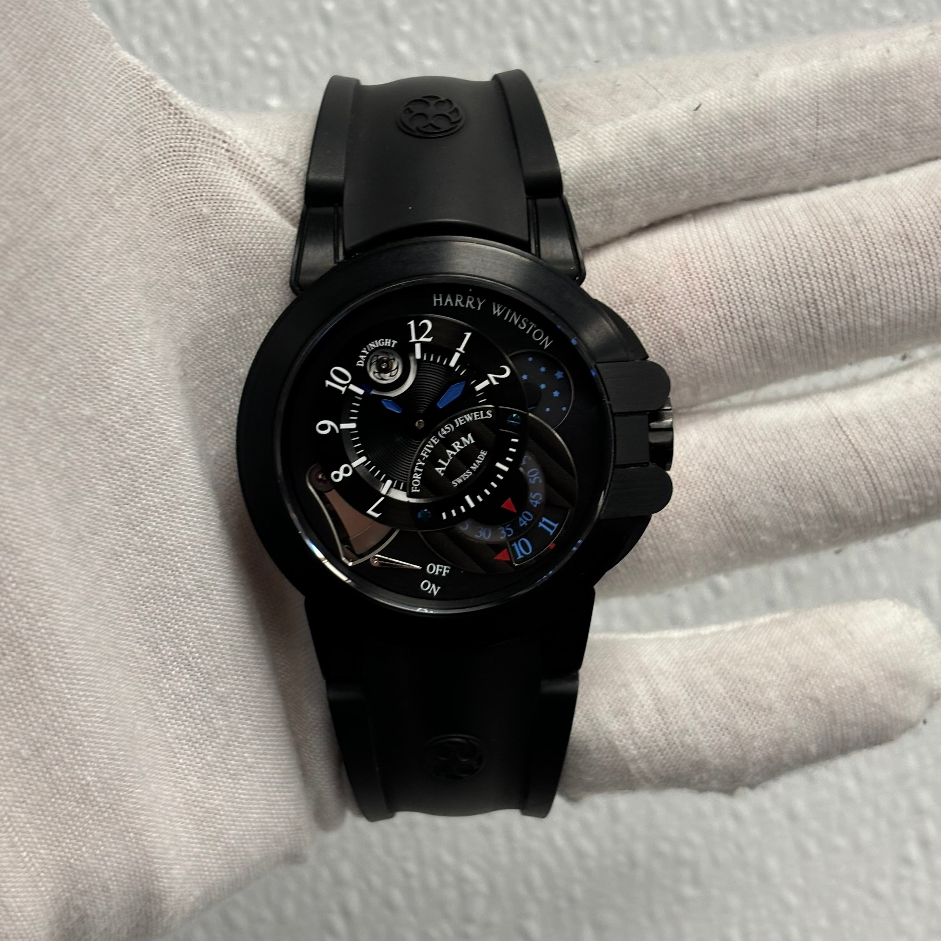 Harry Winston Ocean 44mm Black Dial Watch Ref# OCEMAL44ZZ004 - Happy Jewelers Fine Jewelry Lifetime Warranty