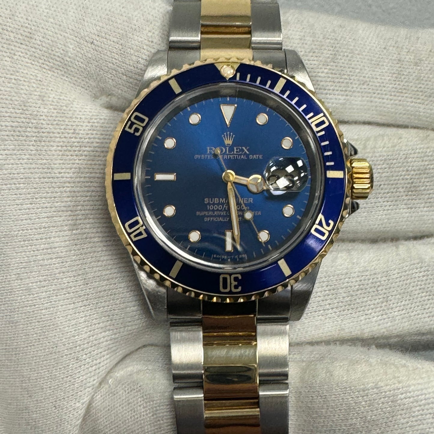 Rolex Submariner 40mm Blue Dial Watch Ref# 16613LB