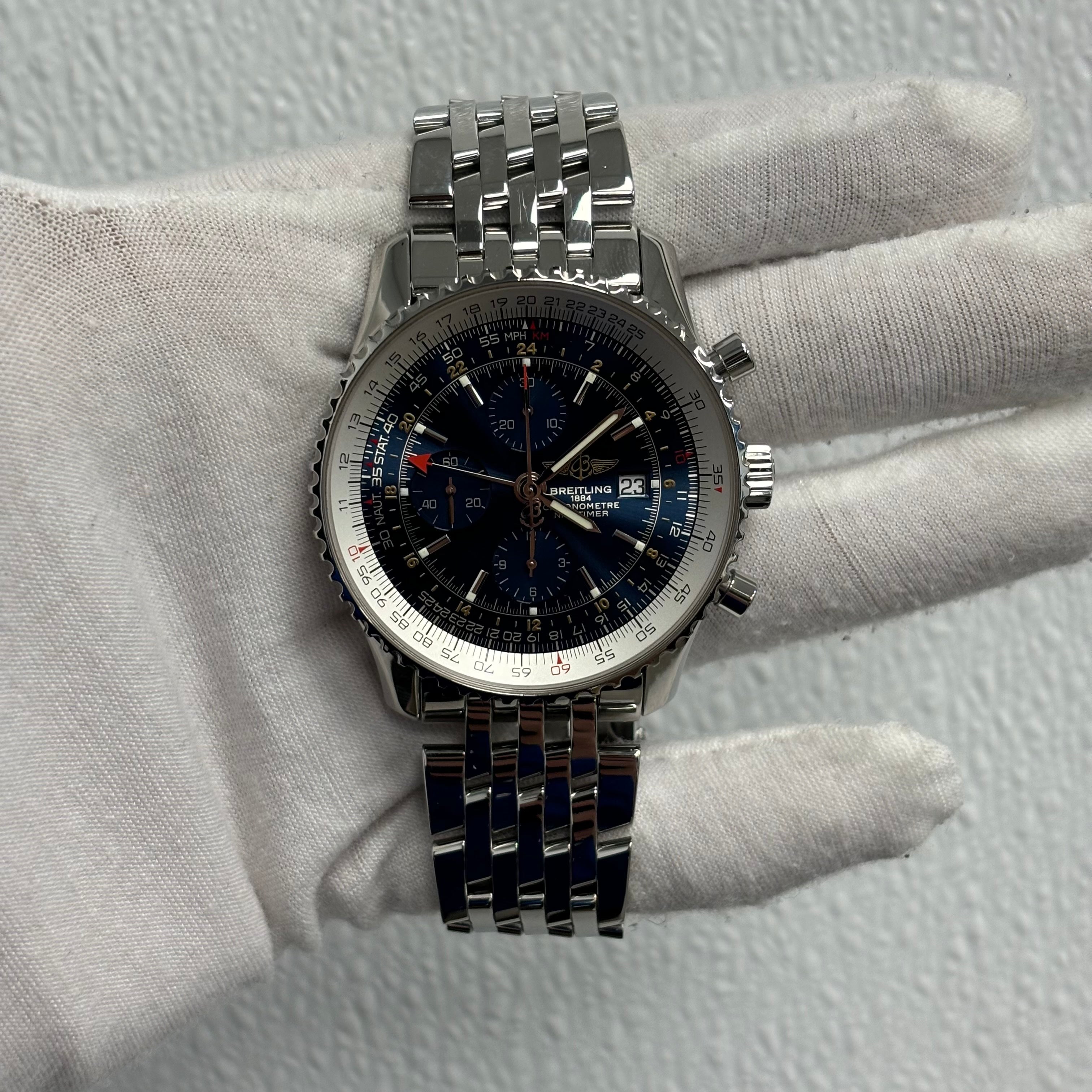 Breitling Navitimer 45mm Blue Dial Watch Ref# A243221 - Happy Jewelers Fine Jewelry Lifetime Warranty