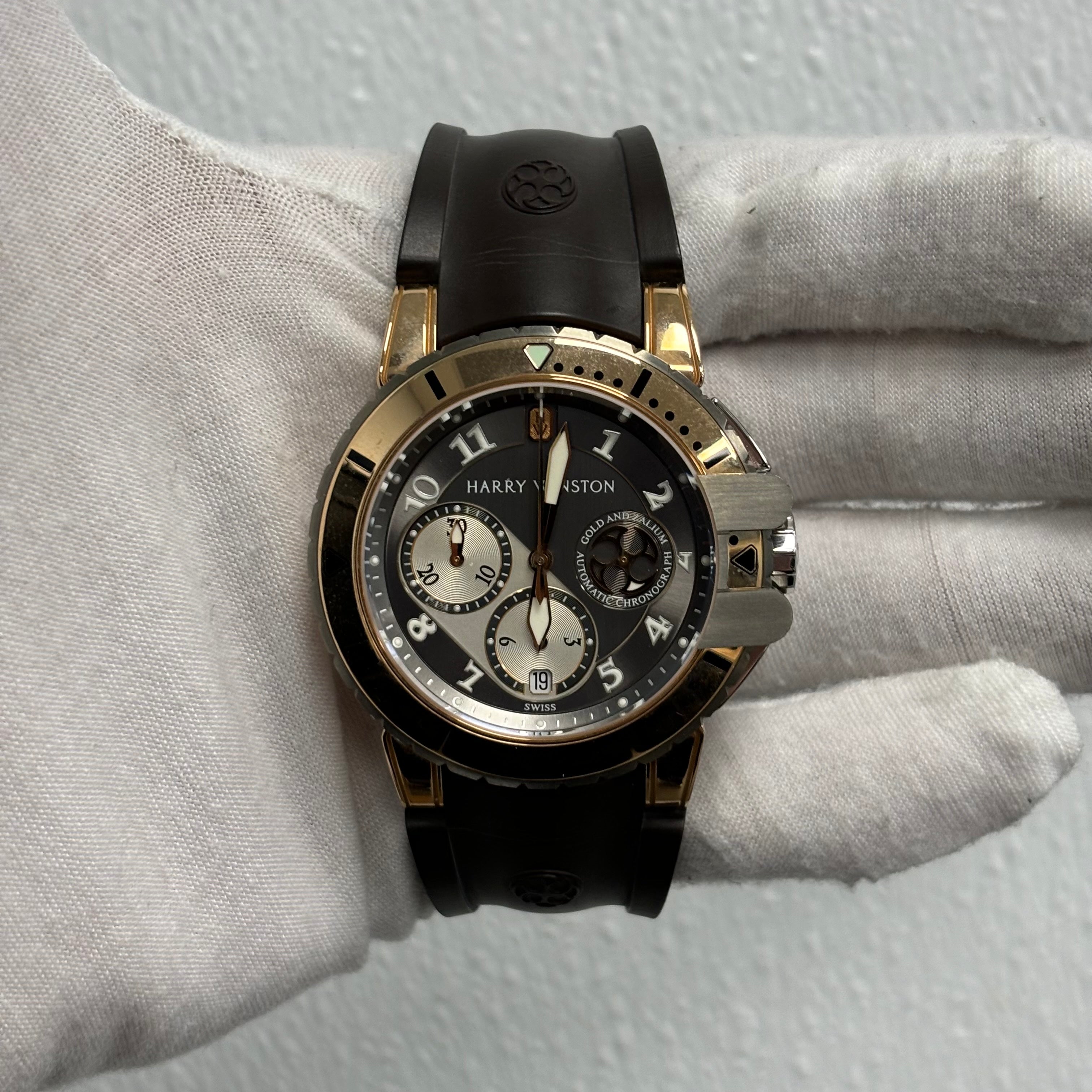 Harry Winston Ocean 44mm Silver Dial Watch Ref# OCEACH44RZ001 - Happy Jewelers Fine Jewelry Lifetime Warranty