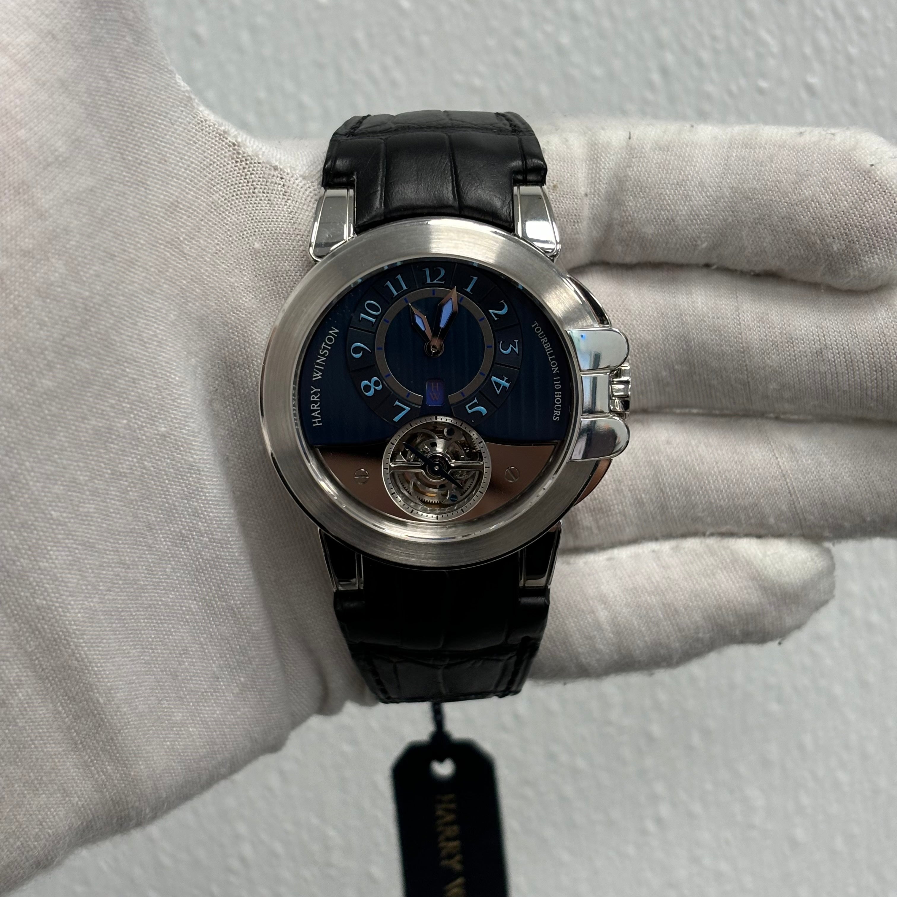 Harry Winston Ocean 44mm Blue Dial Watch Ref# OCEATO44WW002 - Happy Jewelers Fine Jewelry Lifetime Warranty