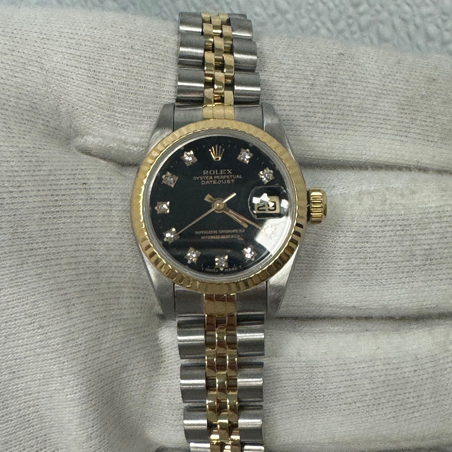 Rolex Datejust 26mm Black Dial Watch Ref# 69173