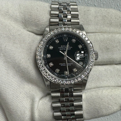 Rolex Datejust 36mm Black Dial Watch Ref# 16030 - Happy Jewelers Fine Jewelry Lifetime Warranty