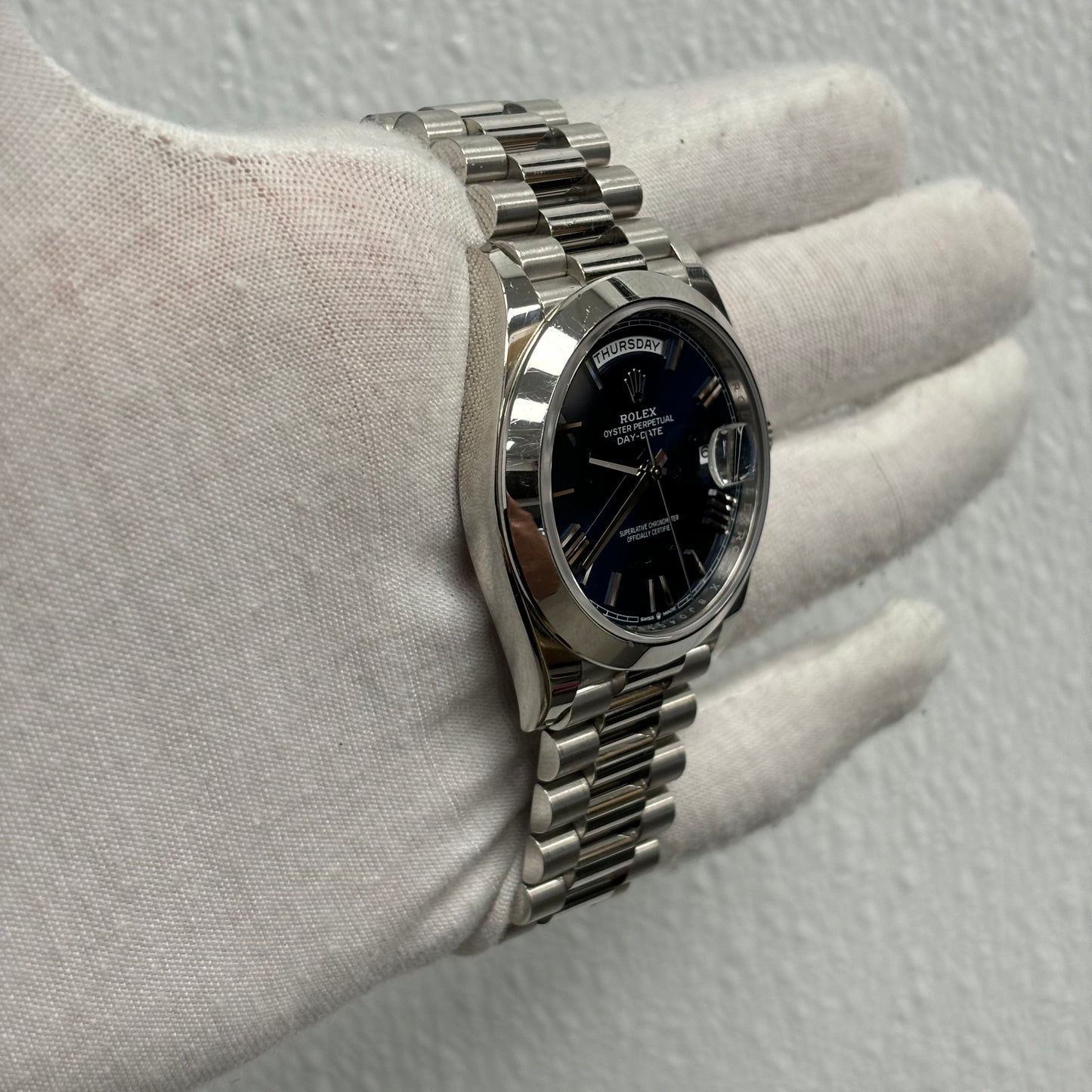 Rolex Day-Date 40mm Blue Dial Watch Ref# 228206