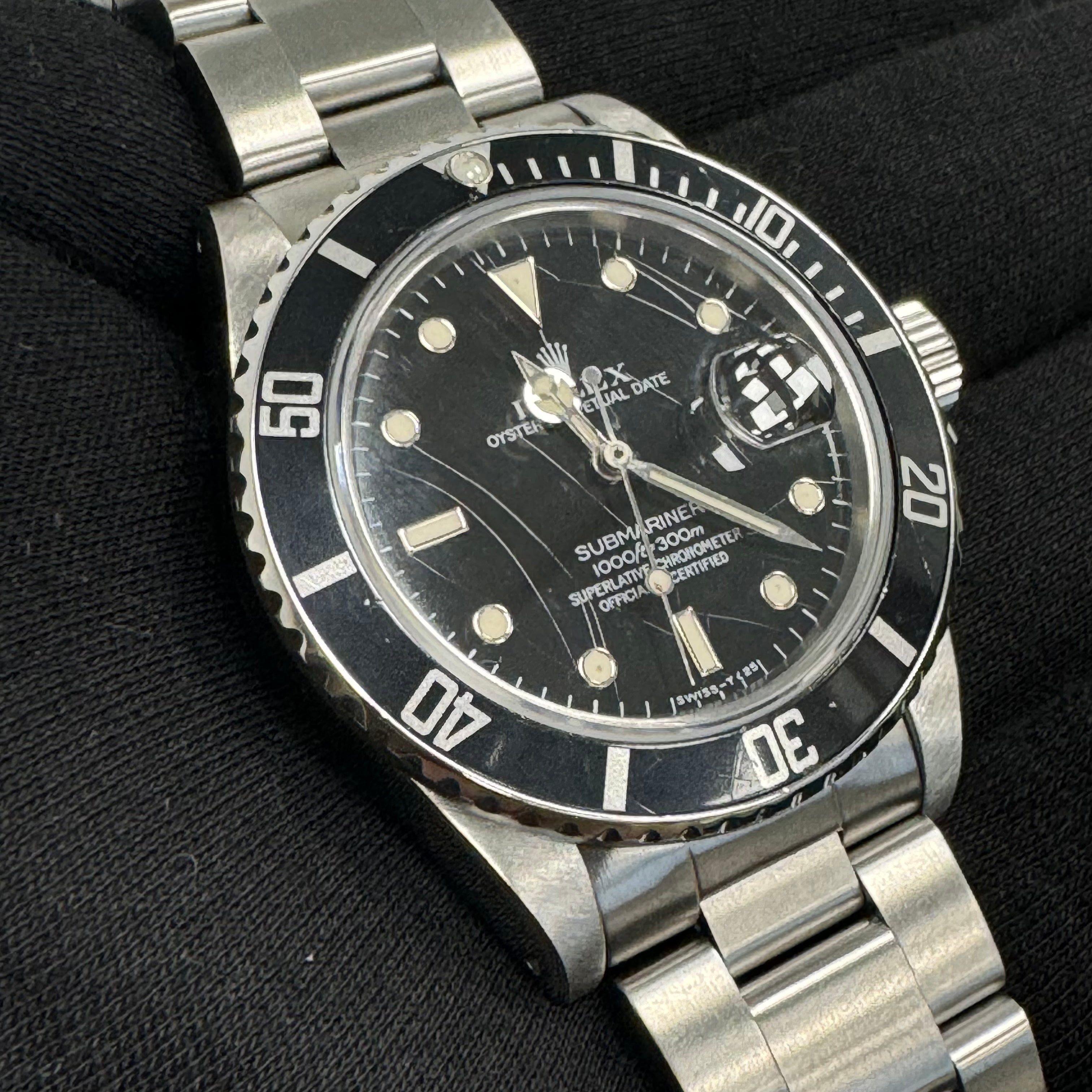 Rolex Submariner 40mm Black "Spider" Dial Watch Ref# 16800 - Happy Jewelers Fine Jewelry Lifetime Warranty