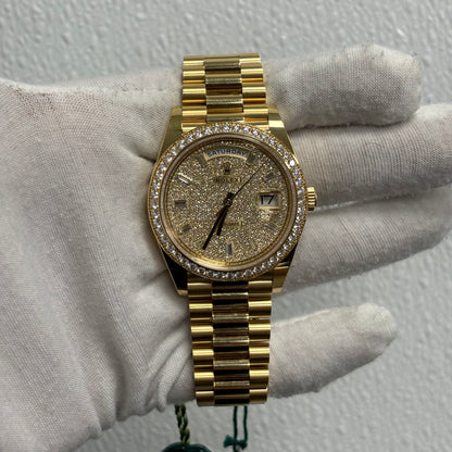 Rolex Day-Date 40mm Pave Dial Watch Ref# 228348RBR - Happy Jewelers Fine Jewelry Lifetime Warranty