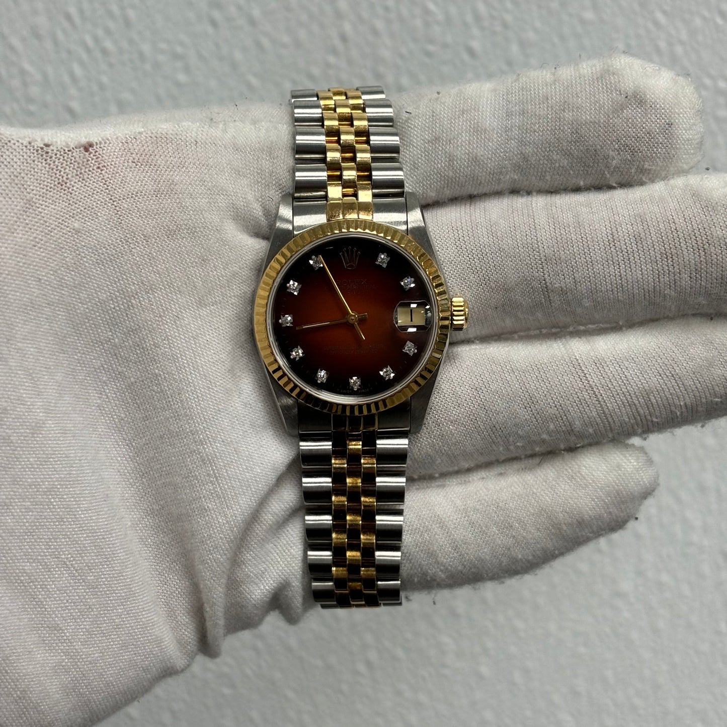 Rolex Datejust 31mm Red Dial Watch Ref# 68273