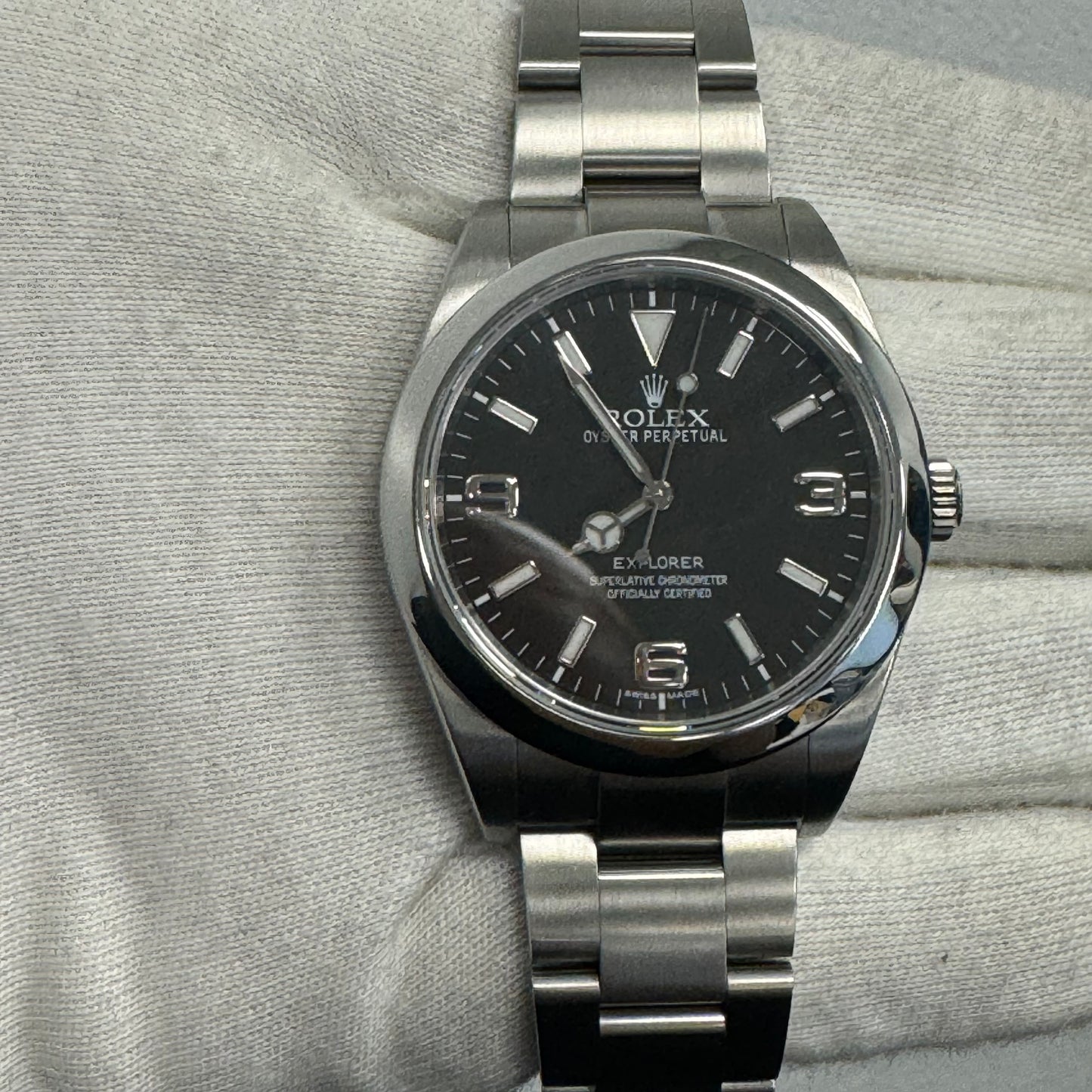 Rolex Explorer 39mm Black Dial Watch Ref# 214270