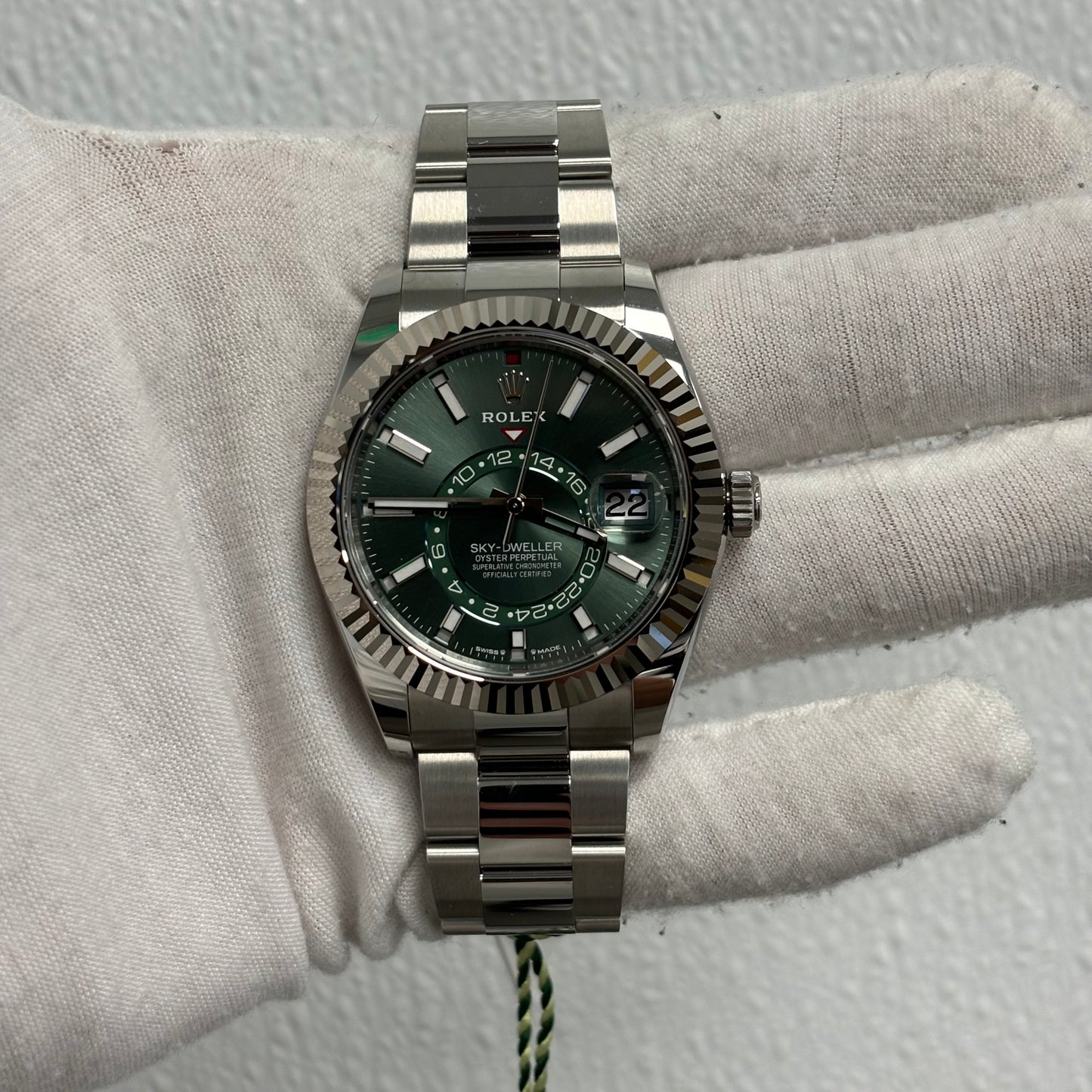 Rolex Sky-Dweller 42mm Green Dial Watch Ref# 336934