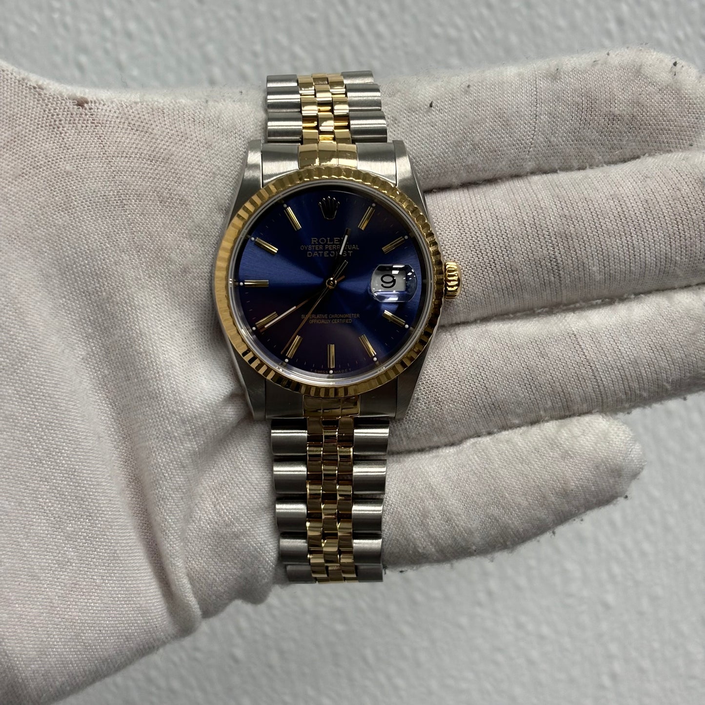 Rolex Datejust 36mm Blue Dial Watch Ref# 16233