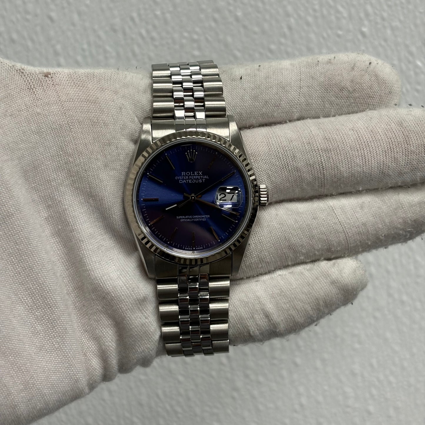 Rolex Datejust 36mm Blue Dial Watch Ref# 16234