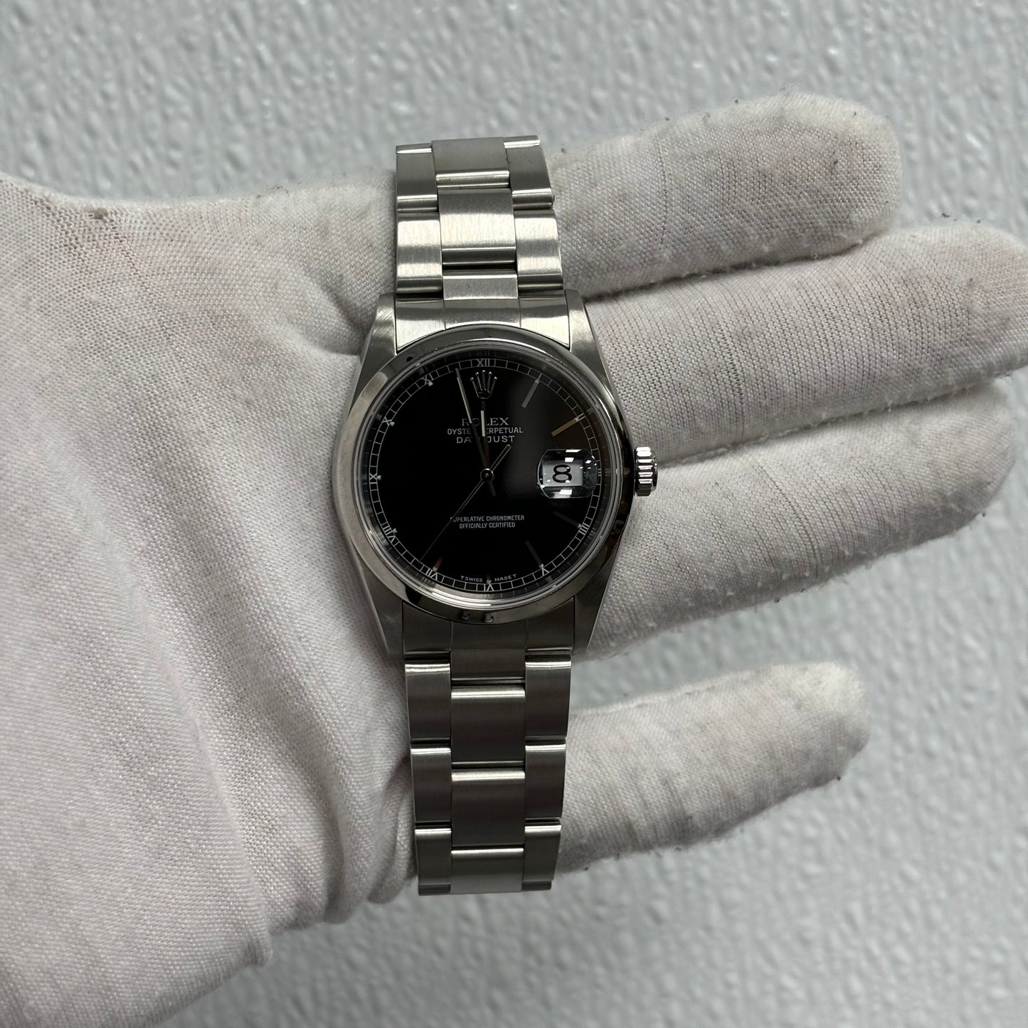 Rolex Datejust 36mm Black Dial Watch Ref# 16200