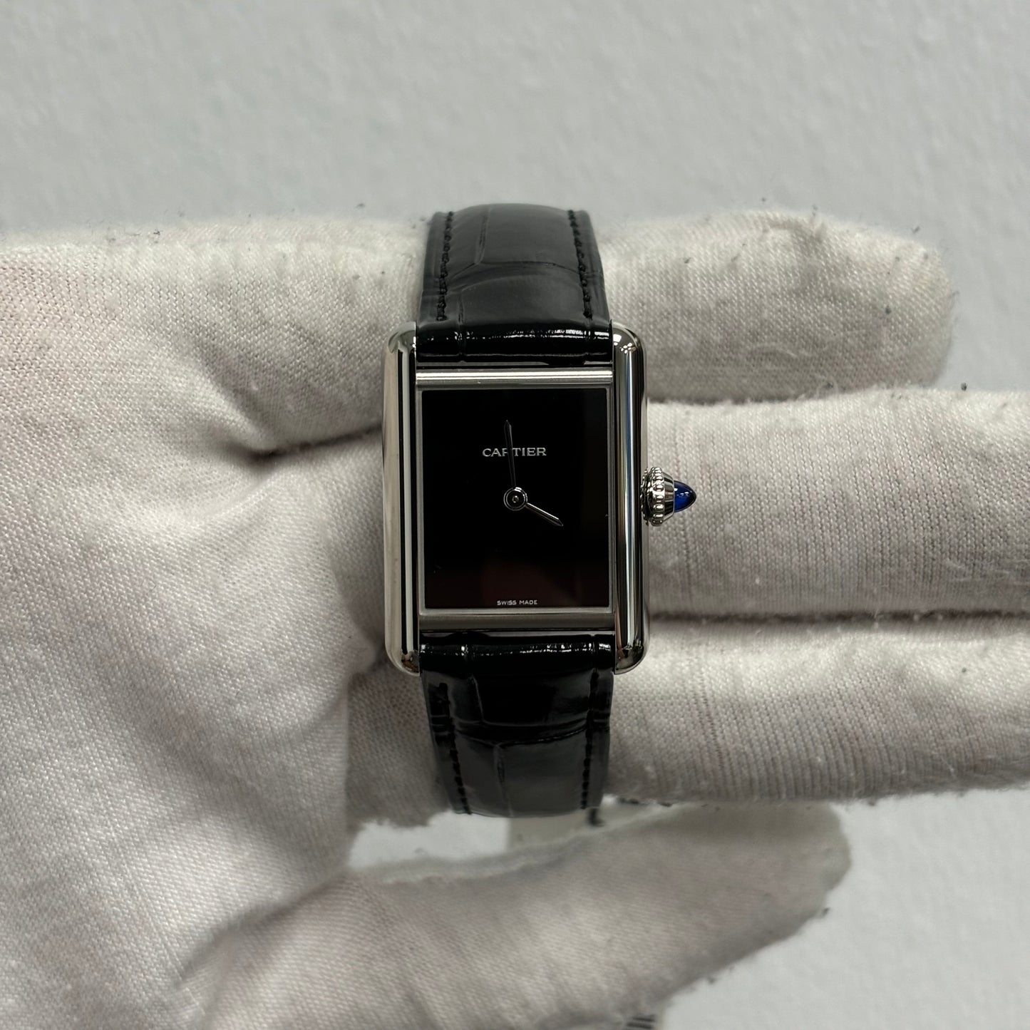 Cartier Tank 22mm Black Dial Watch Ref# WSTA0071