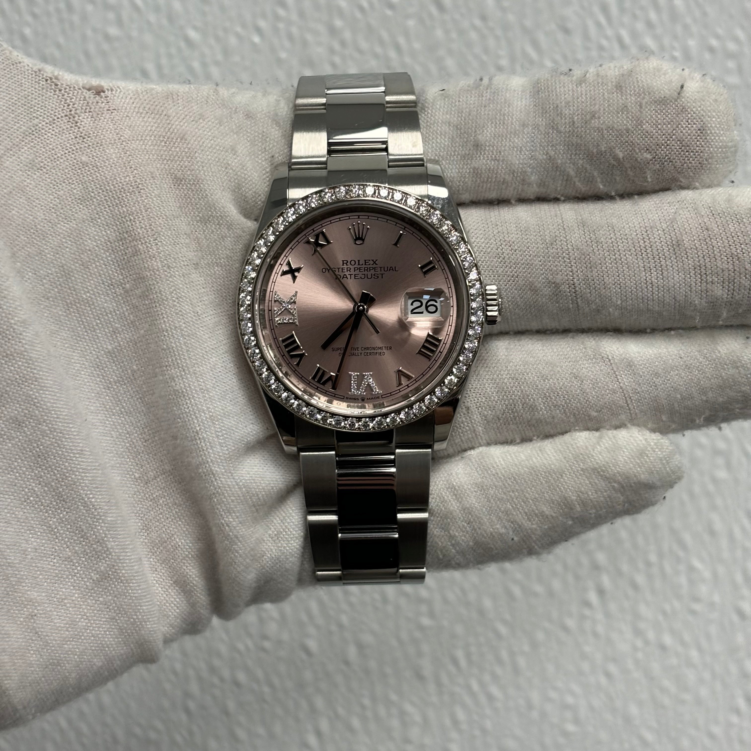 Rolex Datejust 36mm Pink Dial Watch Ref# 126284 - Happy Jewelers Fine Jewelry Lifetime Warranty