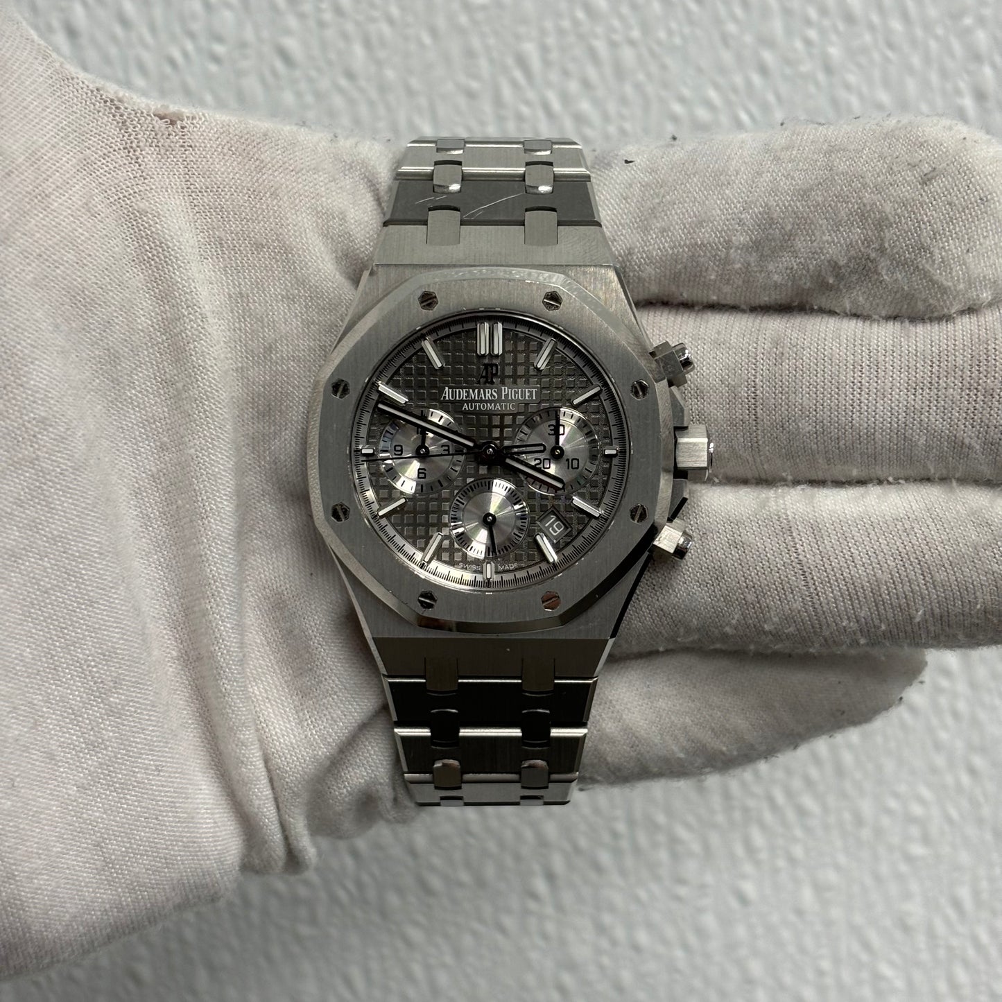 Audemars Piguet Royal Oak Stainless Steel 38mm Grey Chronograph Dial Watch Reference# 26315ST.OO.1256ST.02