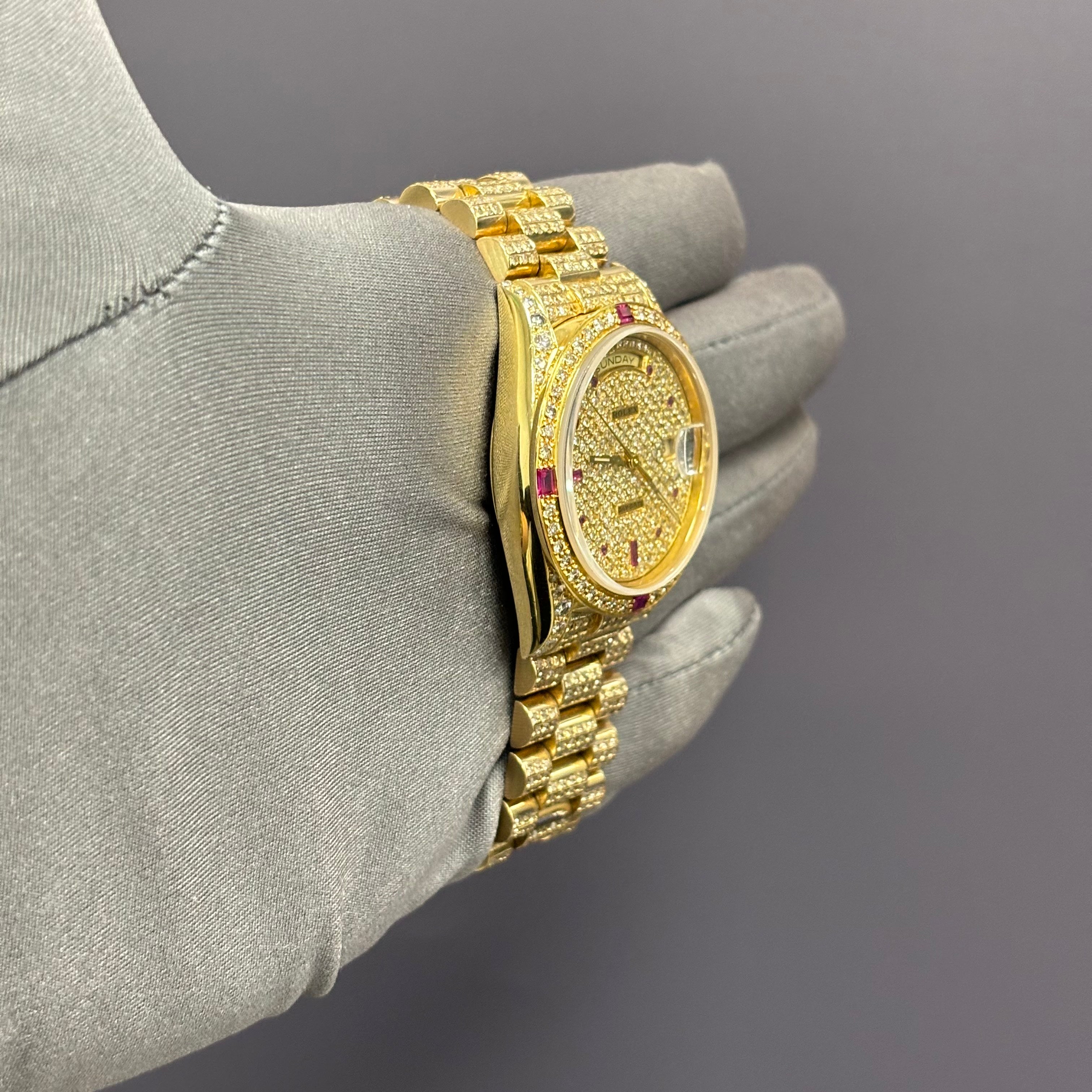 Rolex Day-Date 36mm Pave Dial Watch Ref# 18238 - Happy Jewelers Fine Jewelry Lifetime Warranty