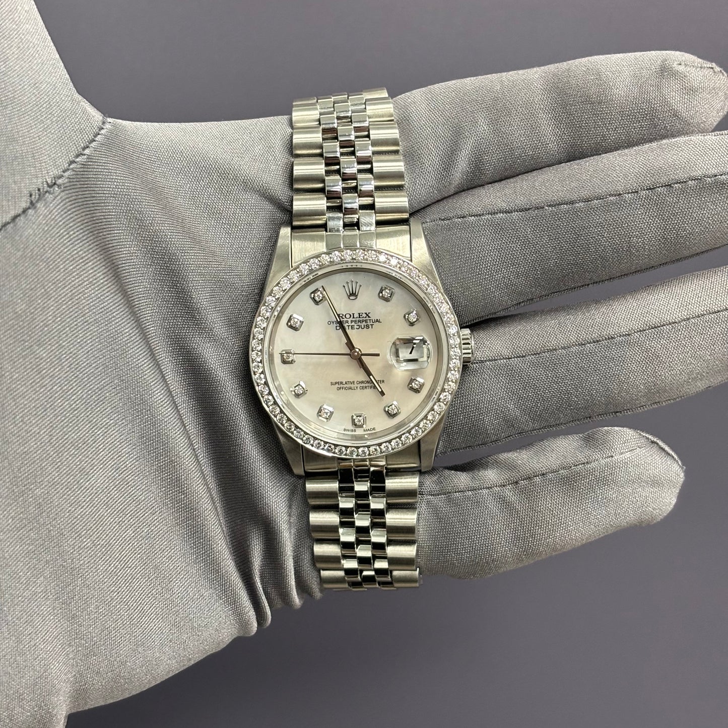 Rolex Datejust 36mm MOP Dial Watch Ref# 16220