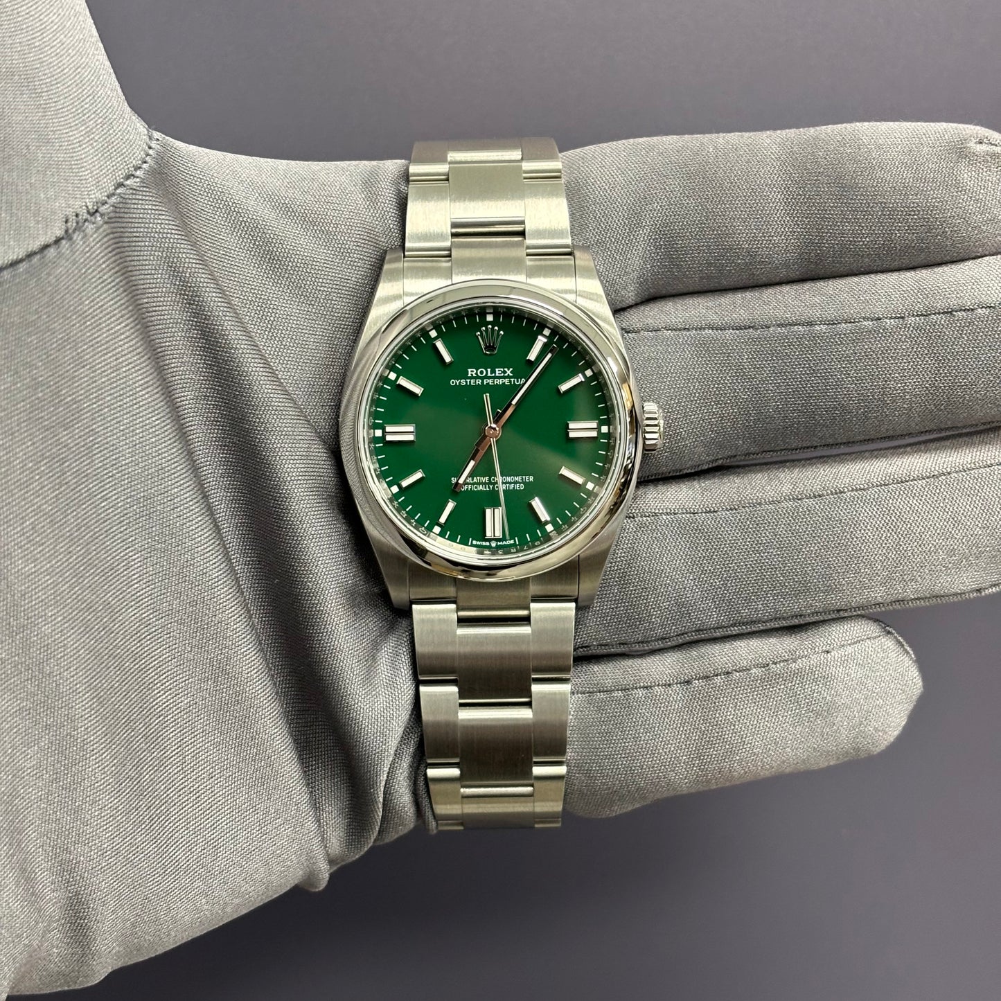 Rolex Oyster Perpetual 36mm Green Dial Watch Ref# 126000