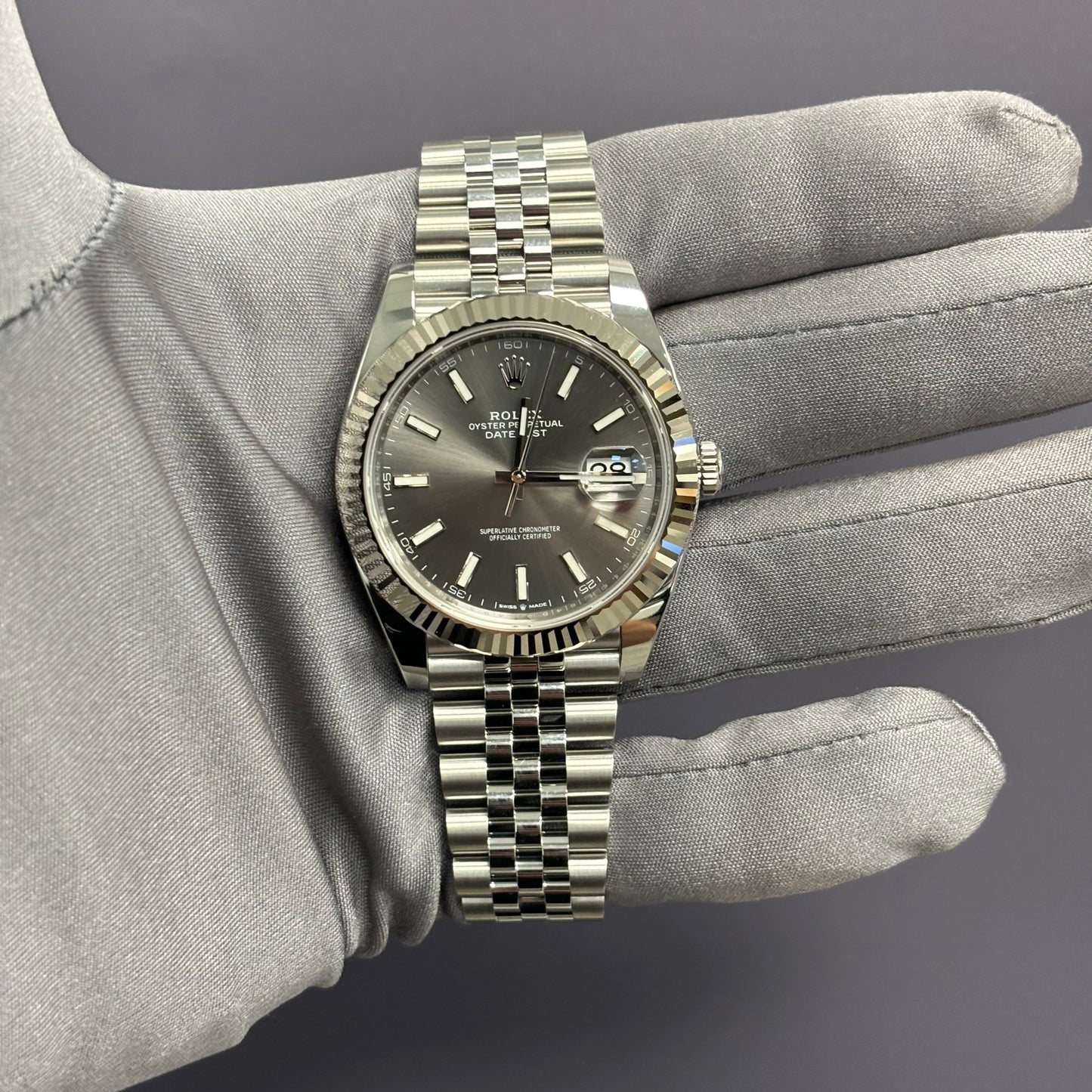 Rolex Datejust 41mm Rhodium Dial Watch Ref# 126334