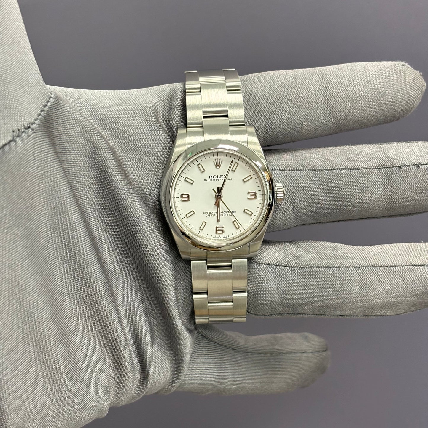 Rolex Oyster Perpetual 31mm White Dial Watch Ref# 177200