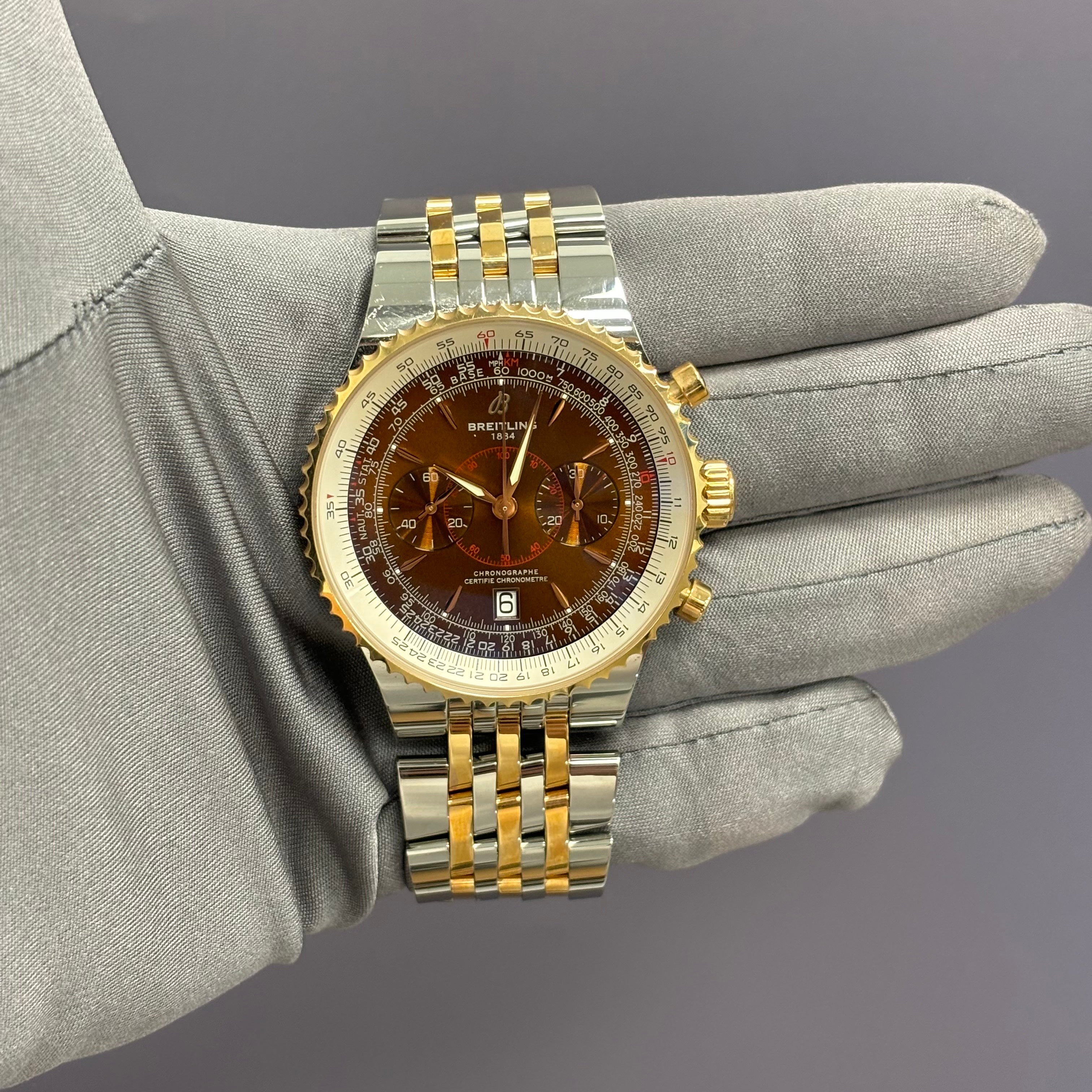 Breitling Montbrillant 47mm Brown Dial Watch Ref# C23340 – Happy