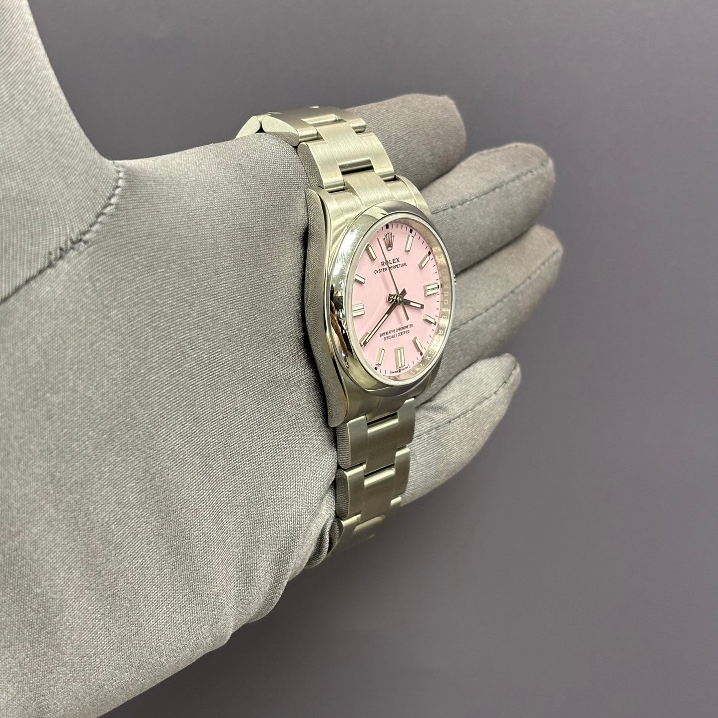 Rolex Oyster Perpetual 36mm Pink Dial Watch Ref# 126000