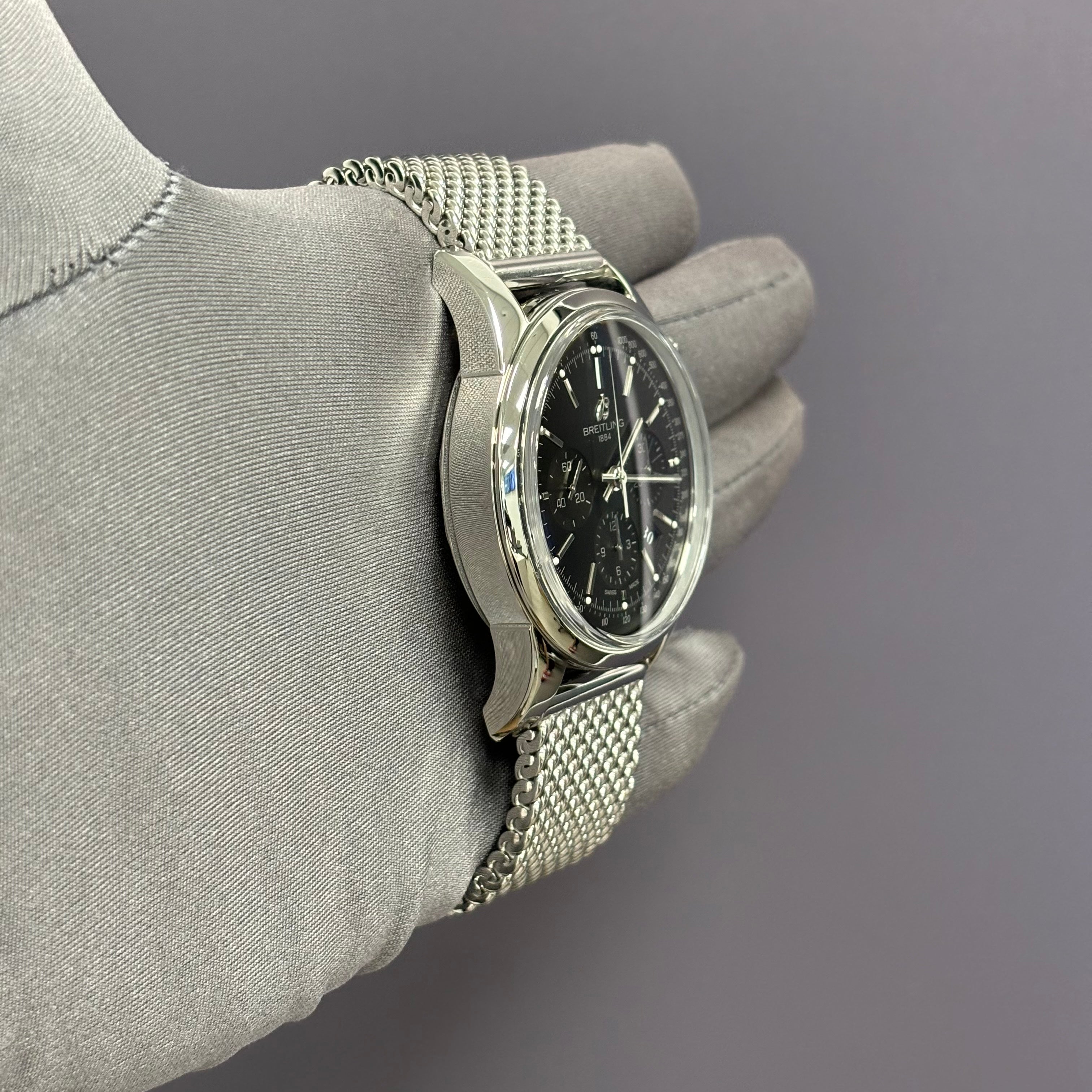 Breitling Transocean 43mm Black Dial Watch Ref# AB0152 - Happy Jewelers Fine Jewelry Lifetime Warranty