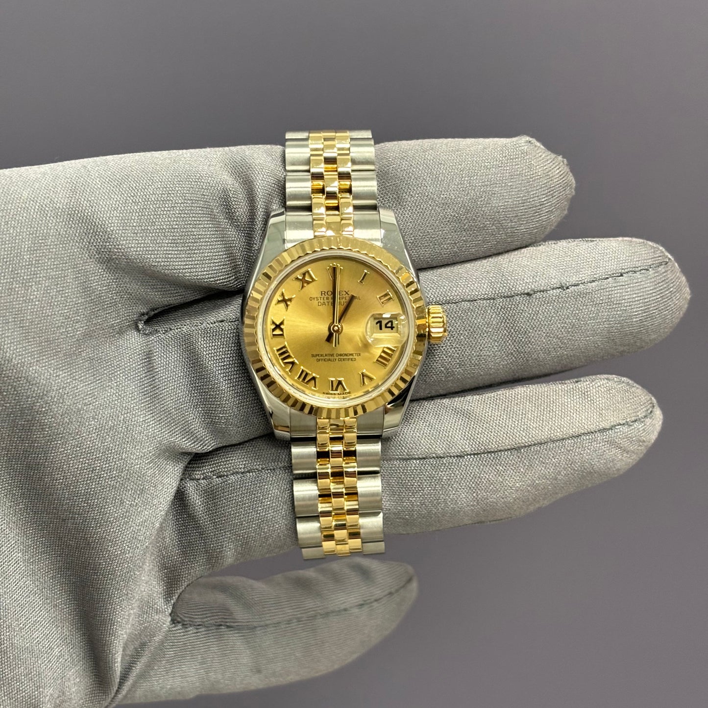 Rolex Datejust 26mm Champagne Dial Watch Ref# 179173