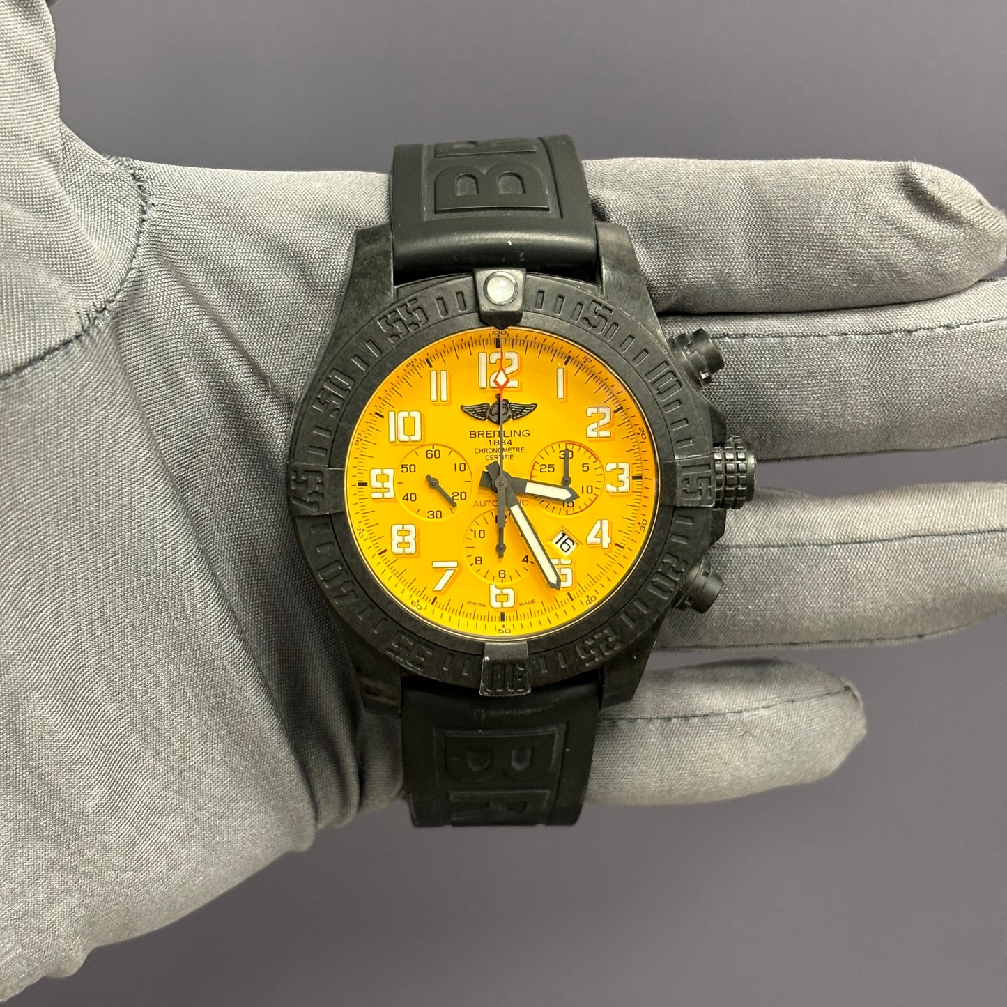 Breitling Avenger 50mm Yellow Dial Watch Ref# XB0170